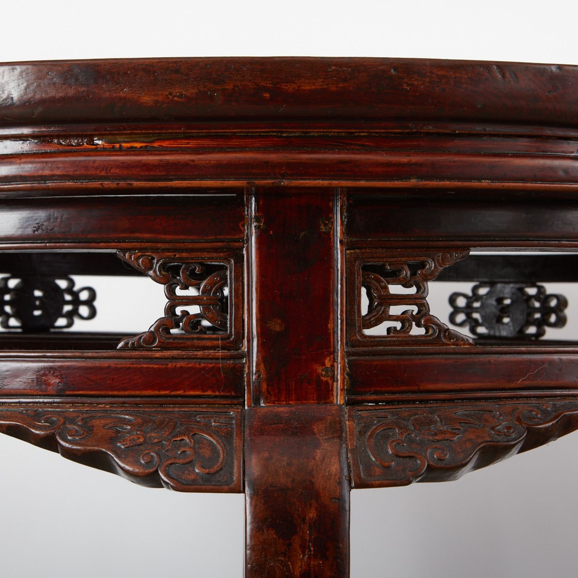 Pair of Chinese Hardwood Demilune Tables - Bild 10 aus 12