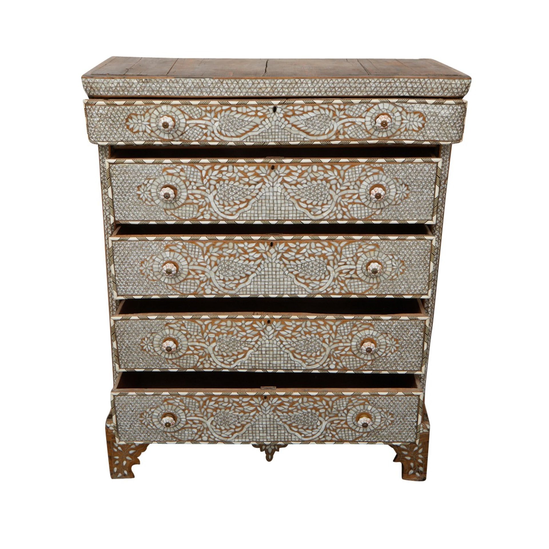 Syrian Mother of Pearl Inlaid Chest of Drawers - Bild 9 aus 9