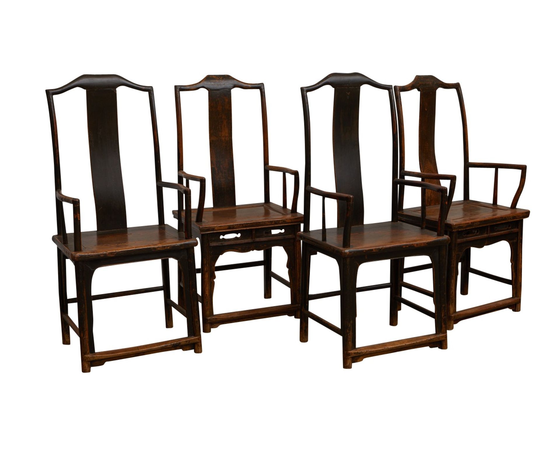 Set 4 Chinese Yokeback Chairs - Bild 2 aus 12