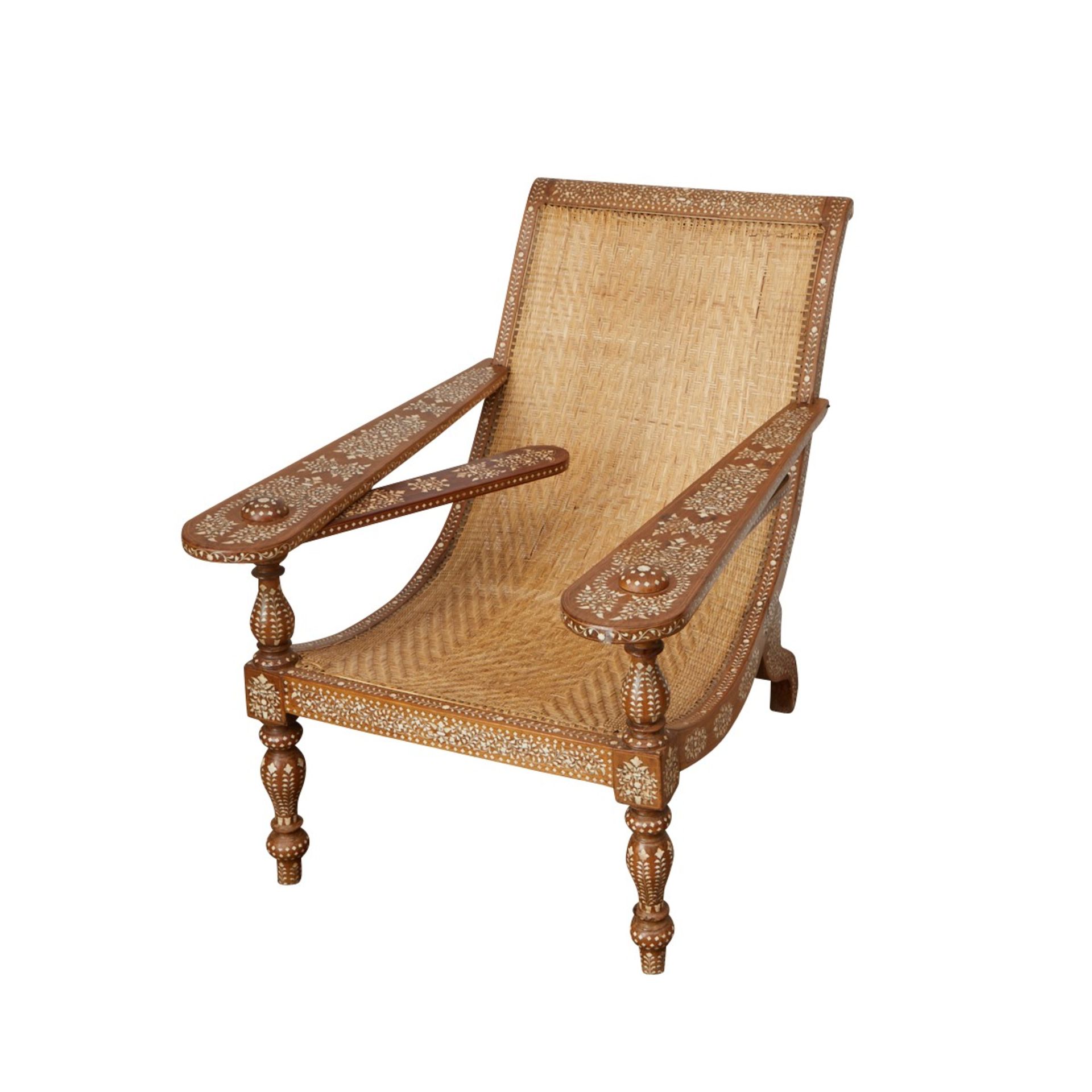 Syrian Inlaid Mother of Pearl Plantation Chair - Image 2 of 16
