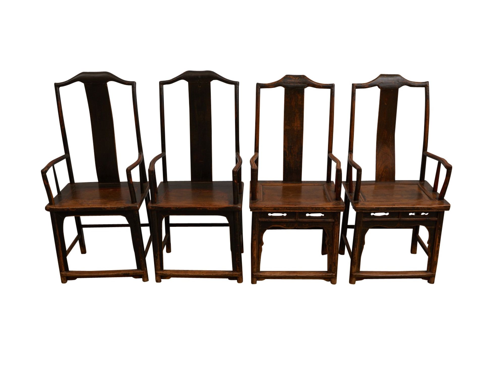 Set 4 Chinese Yokeback Chairs - Bild 10 aus 12