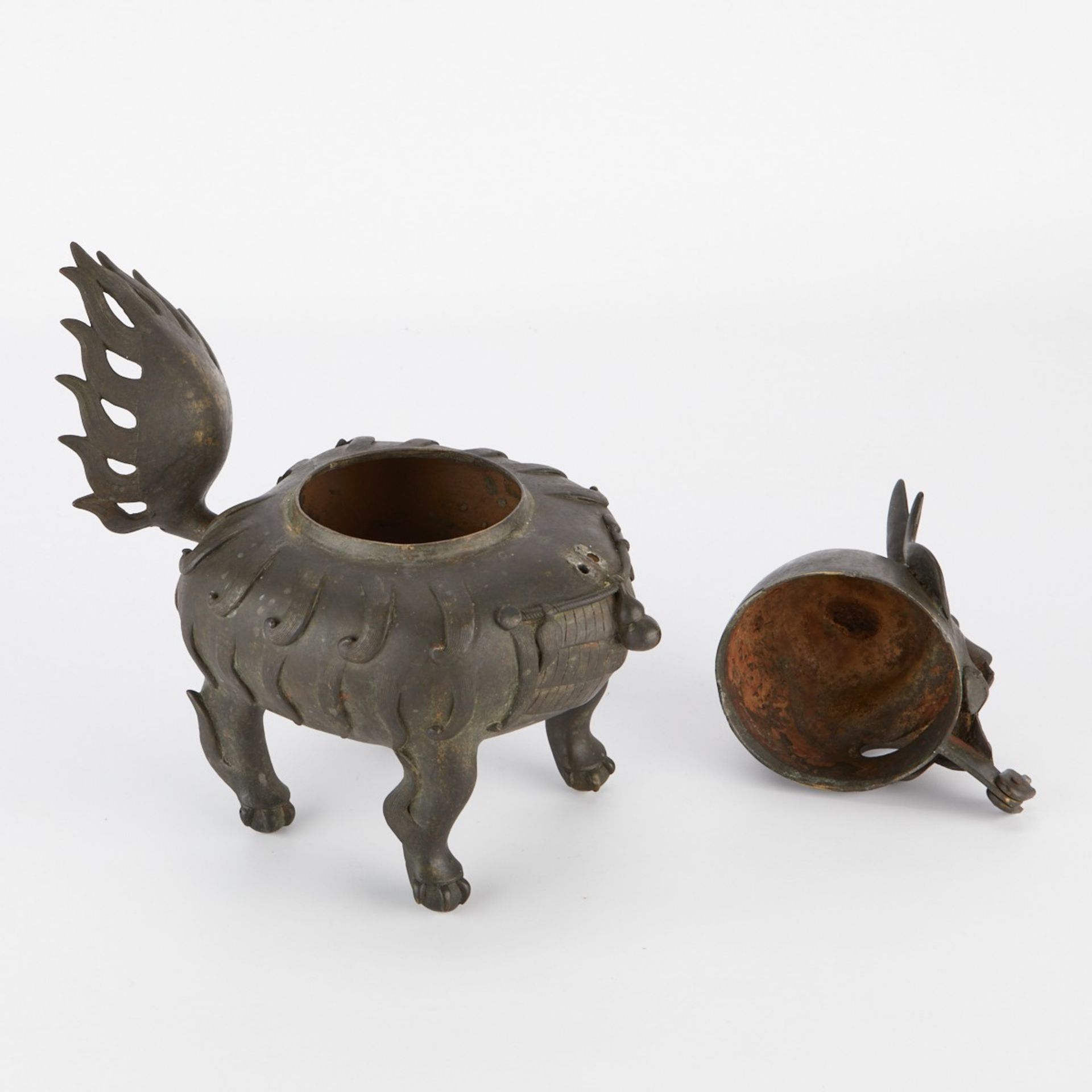 Chinese Bronze Foo Dog Censer - Bild 9 aus 14