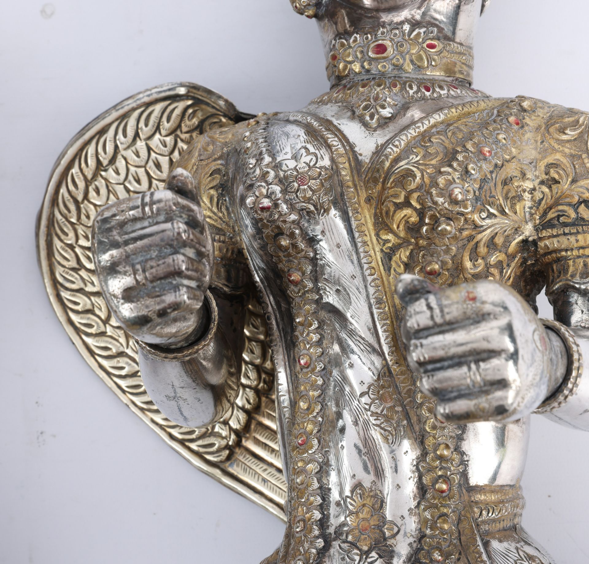 Pair Large Silver Indian Winged Figures - Image 4 of 7