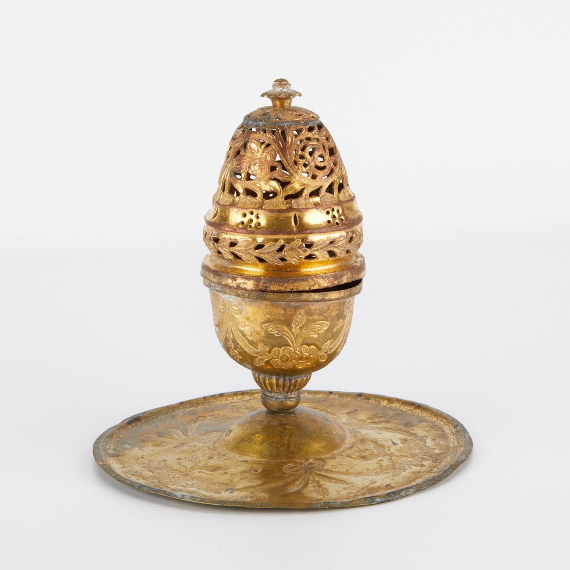 19th c. Ottoman Turkish Tombak Incense Burner - Image 5 of 7