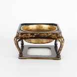 Japanese Meiji Lacquered Wood Brazier Hibachi