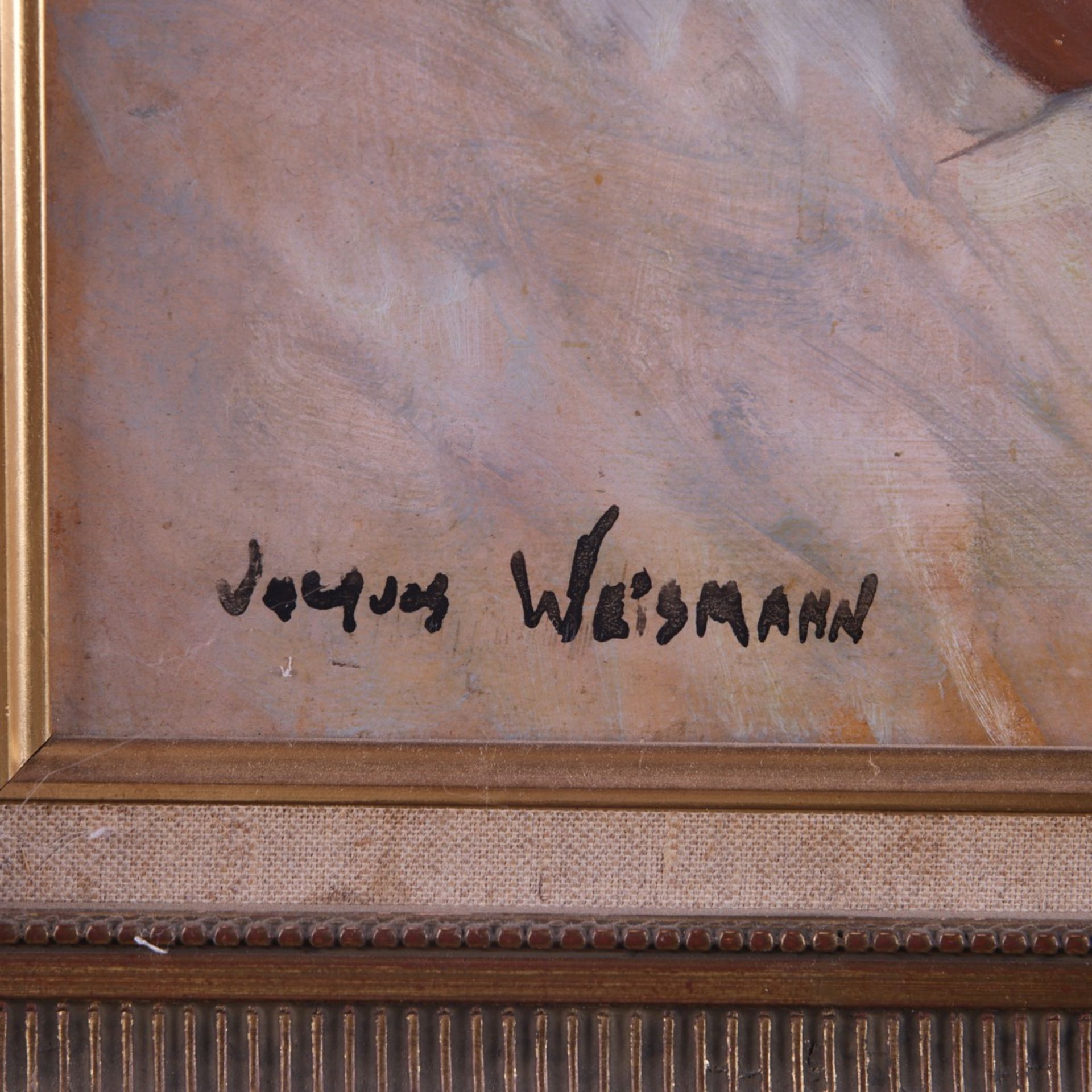 Jacques Weismann "Coquette Au Miroir" Oil on Board - Bild 3 aus 6
