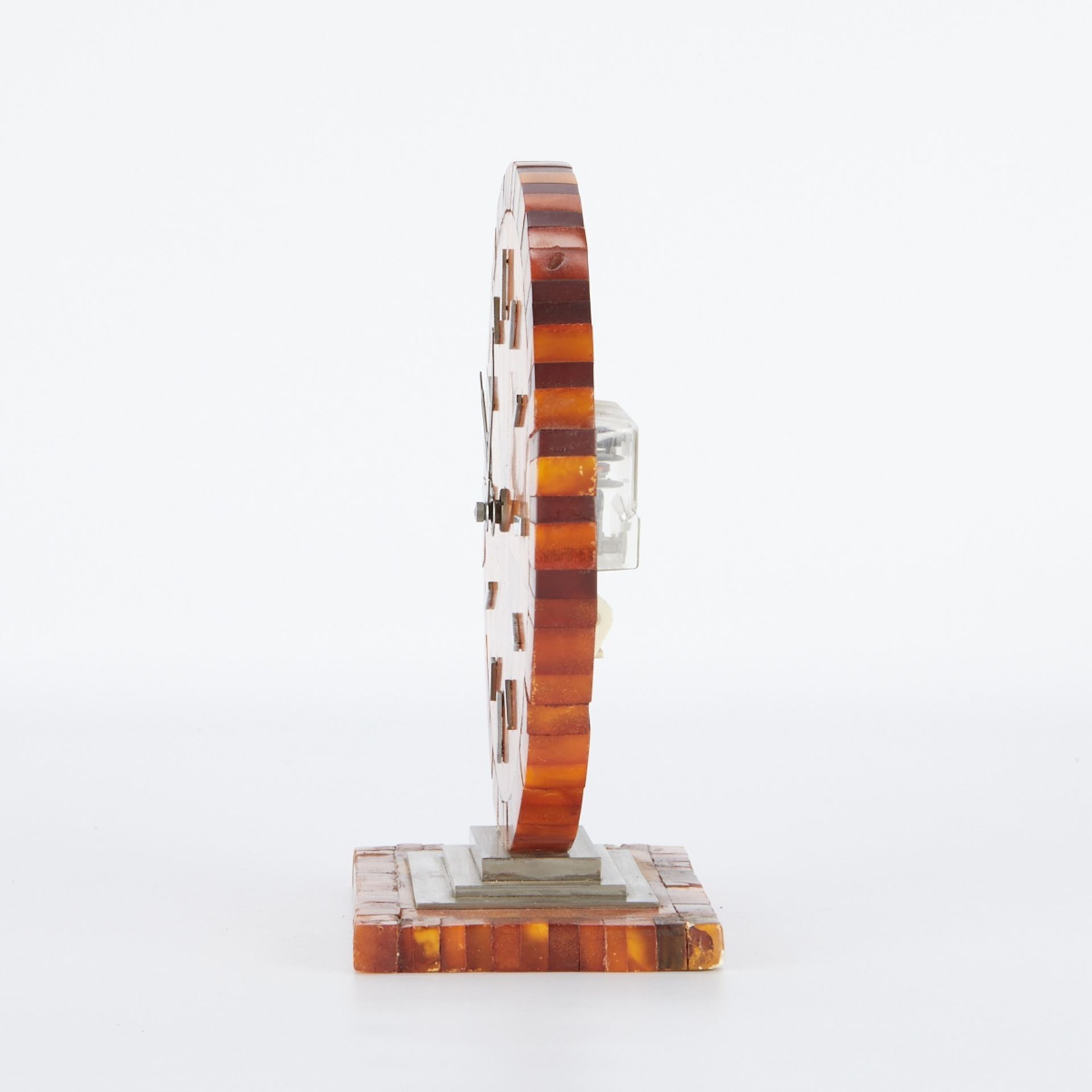 German Art Deco Amber Table Clock - Image 5 of 7