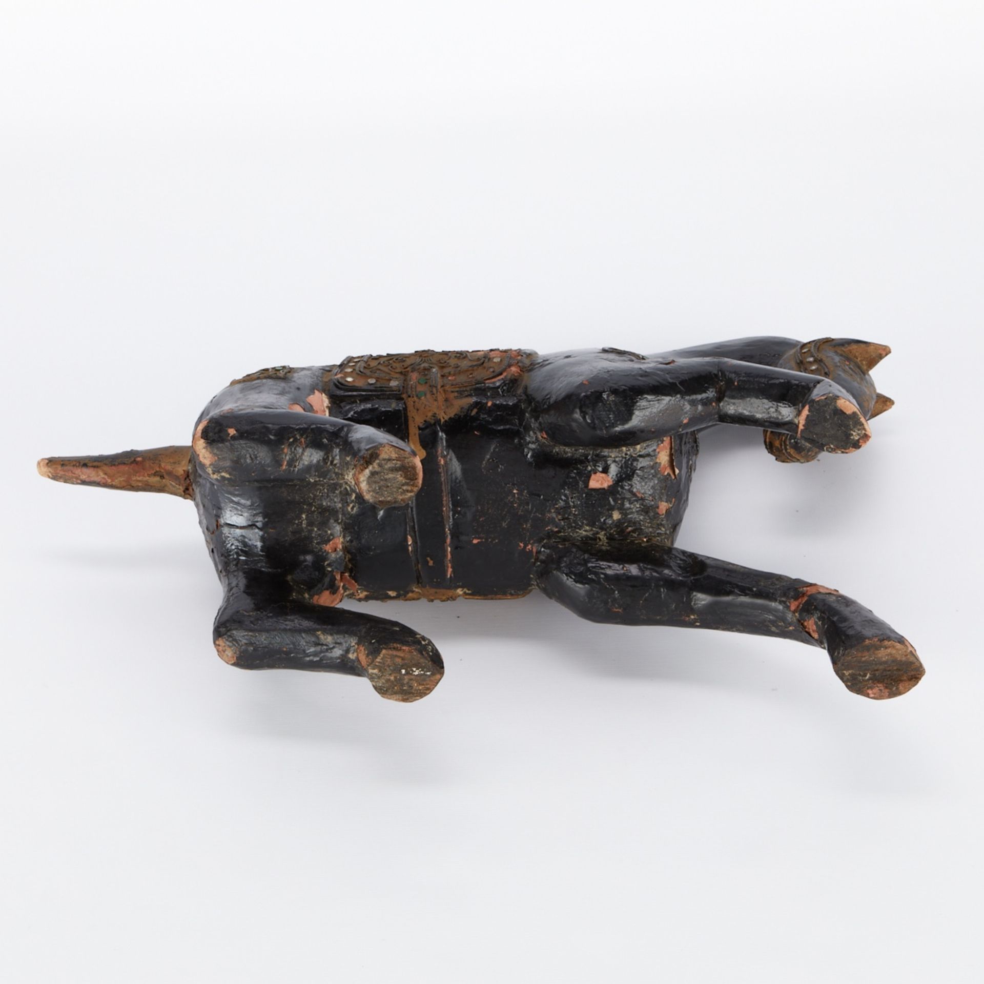 Thai Lacquered and Polychrome Wood Horse - Image 6 of 8