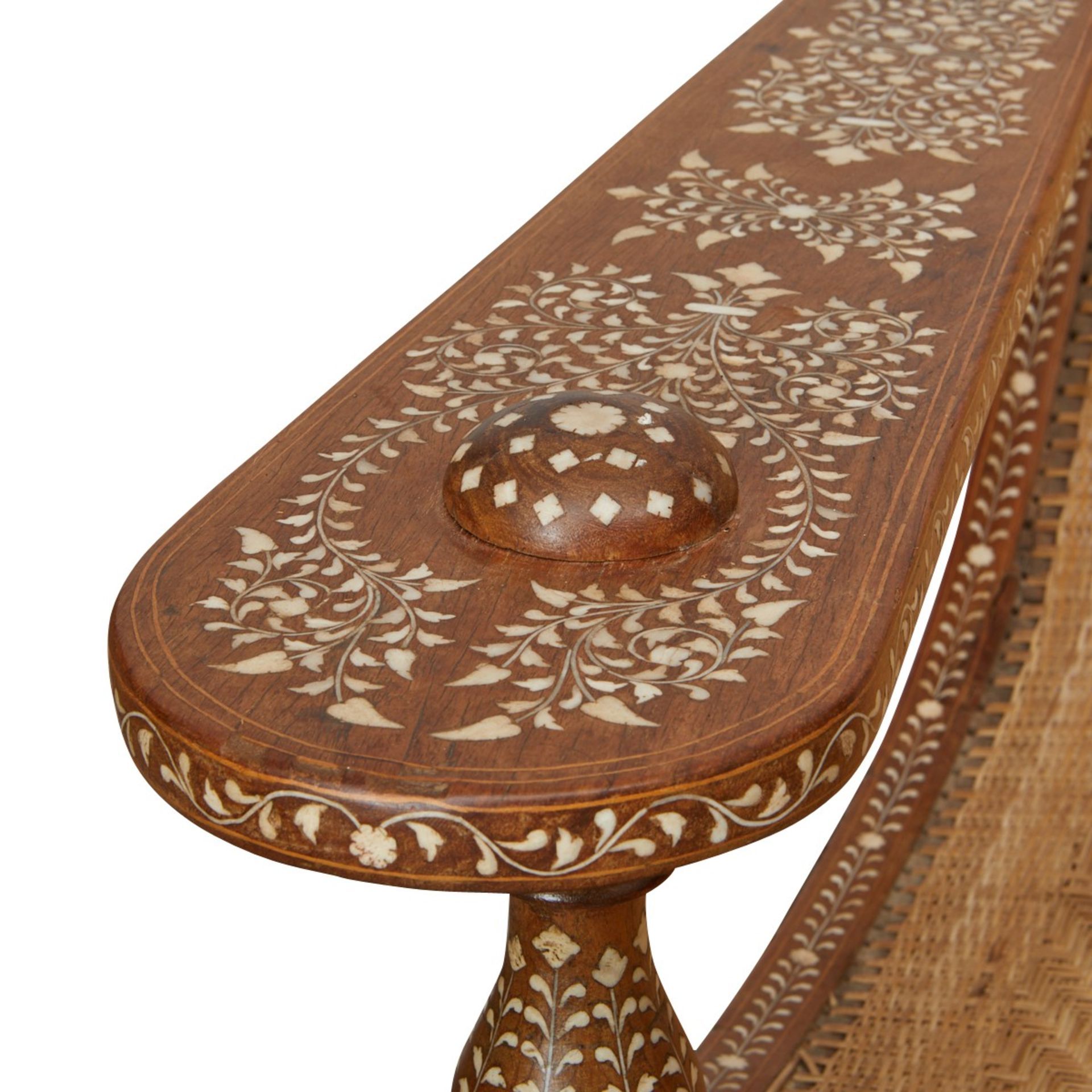 Syrian Inlaid Mother of Pearl Plantation Chair - Image 10 of 16