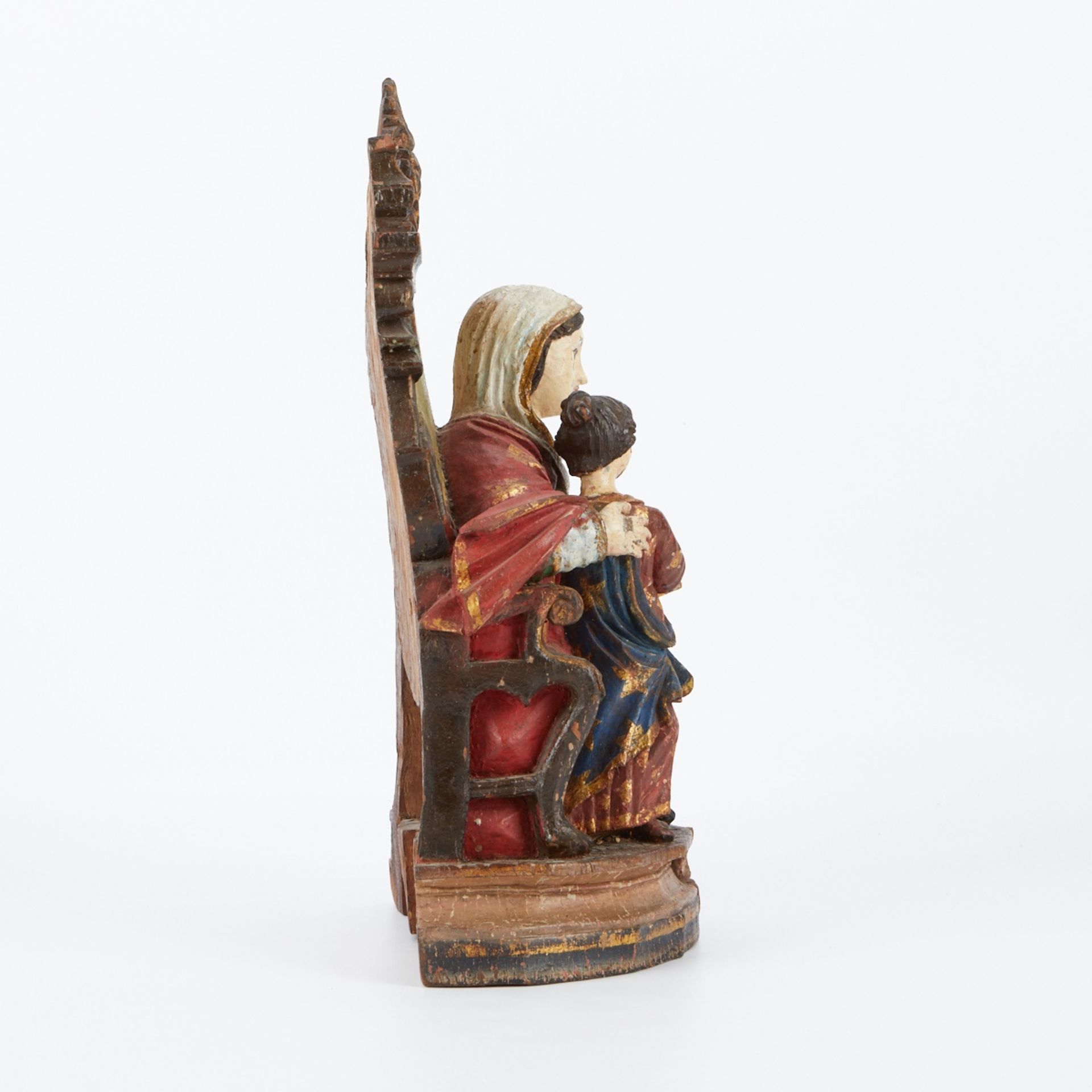 Polychrome Wood Mother & Daughter w/ Book Santos - Image 4 of 7