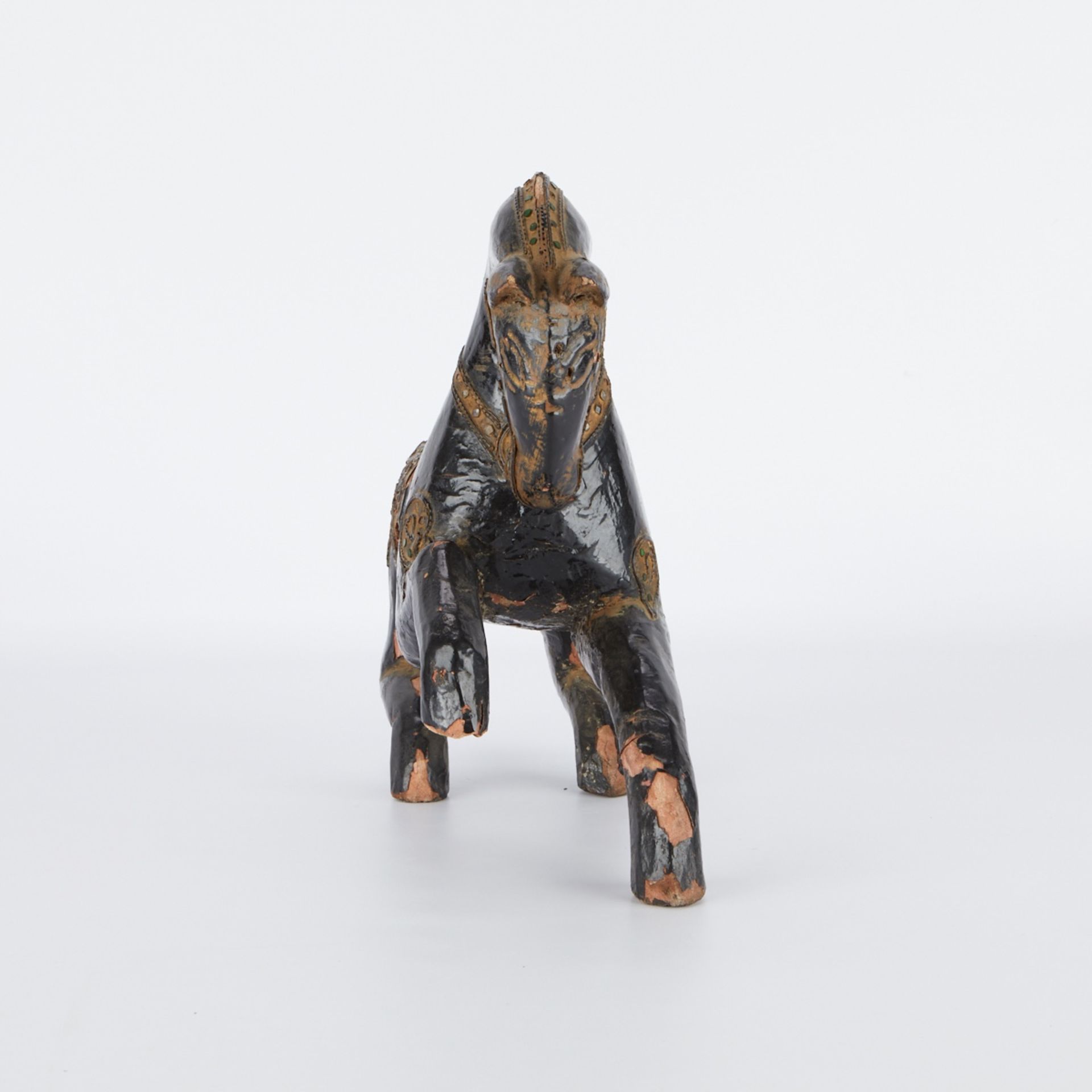 Thai Lacquered and Polychrome Wood Horse - Image 5 of 8