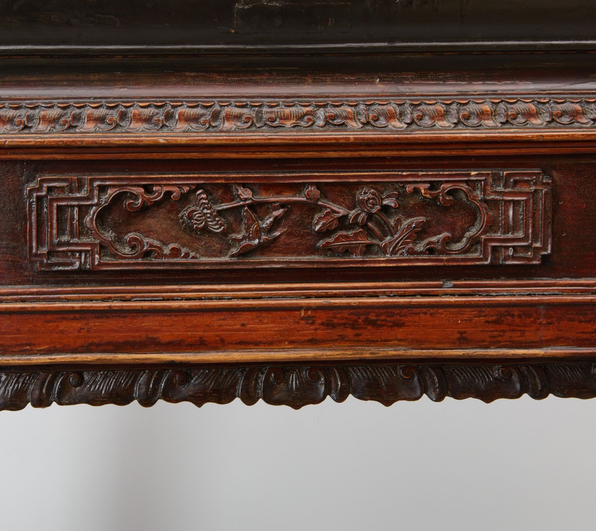 Chinese 19th c. Carved Wood Square Table - Image 10 of 11