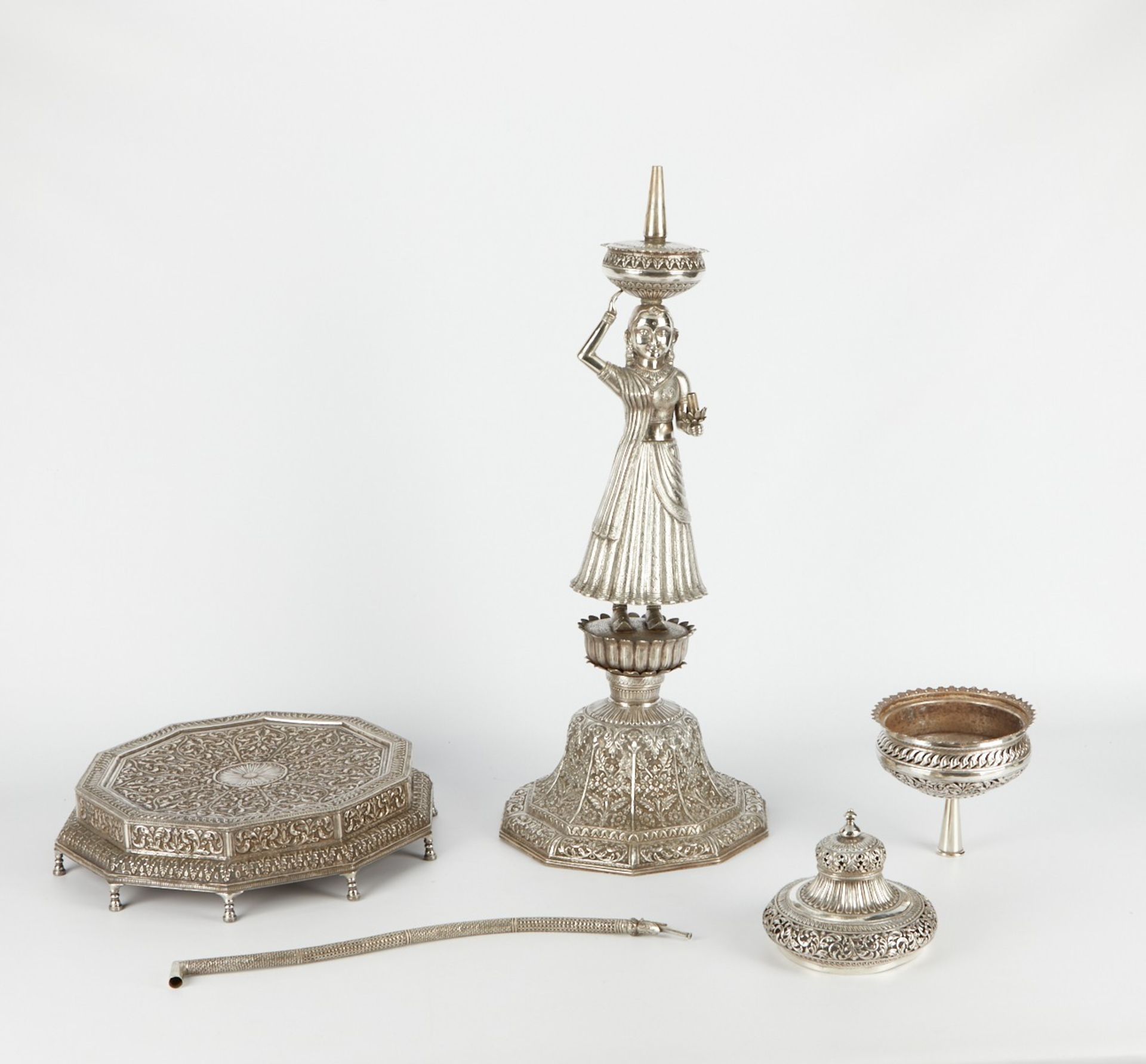 900 Silver Indian Hookah - Image 5 of 12