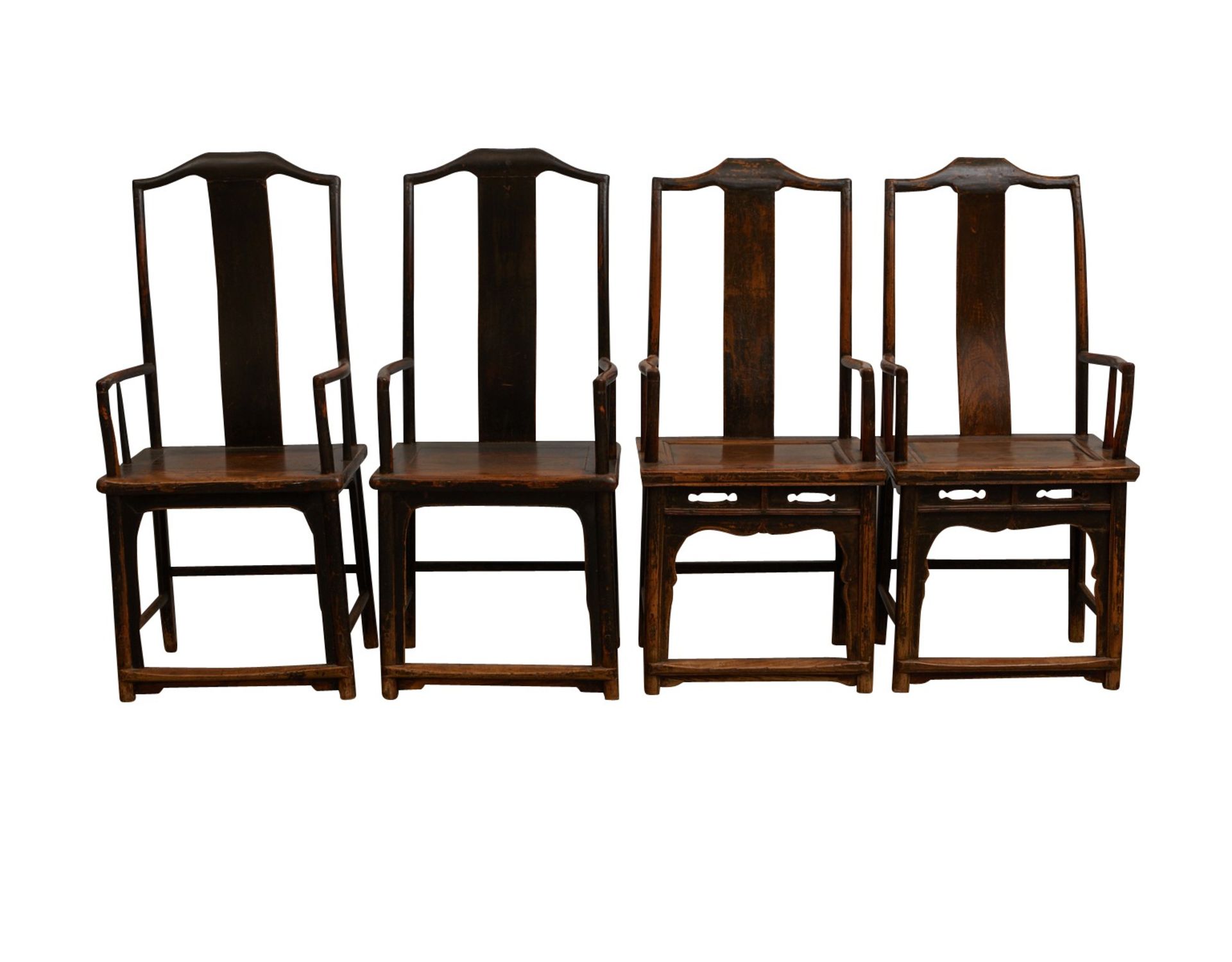 Set 4 Chinese Yokeback Chairs - Bild 4 aus 12