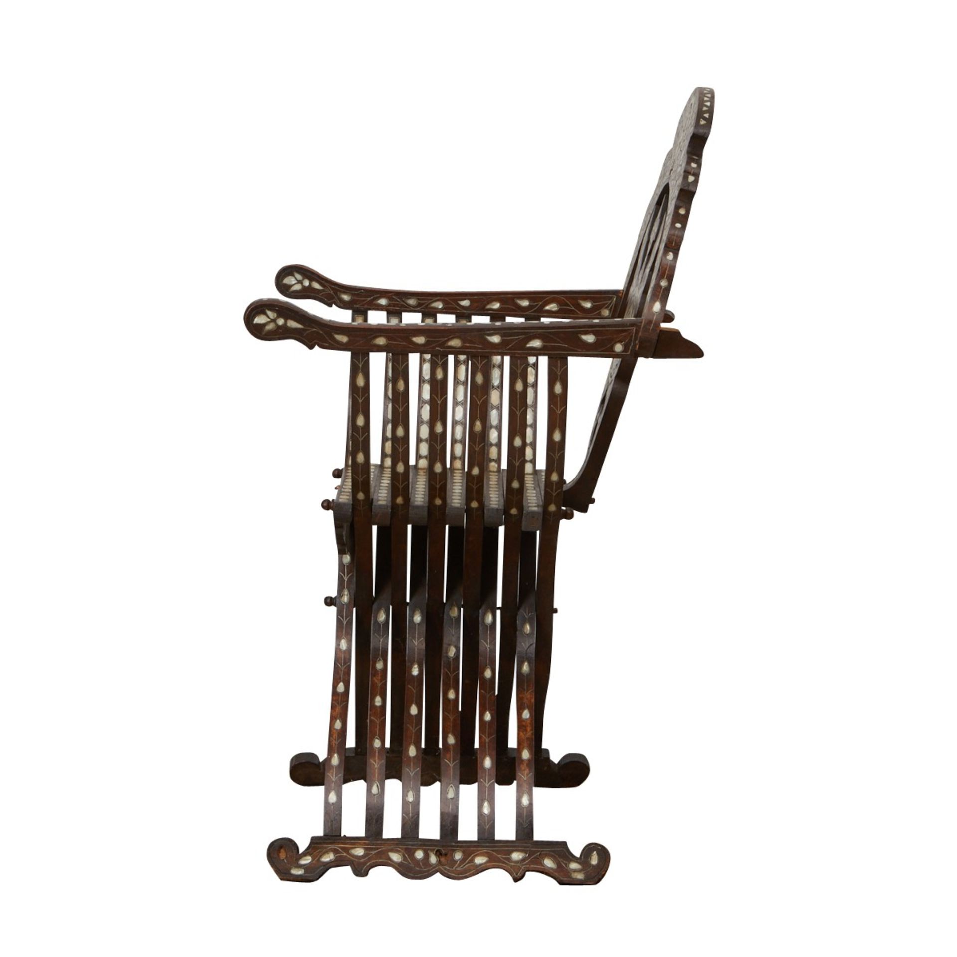 Syrian Inlaid Dagobert Folding Chair - Image 3 of 9