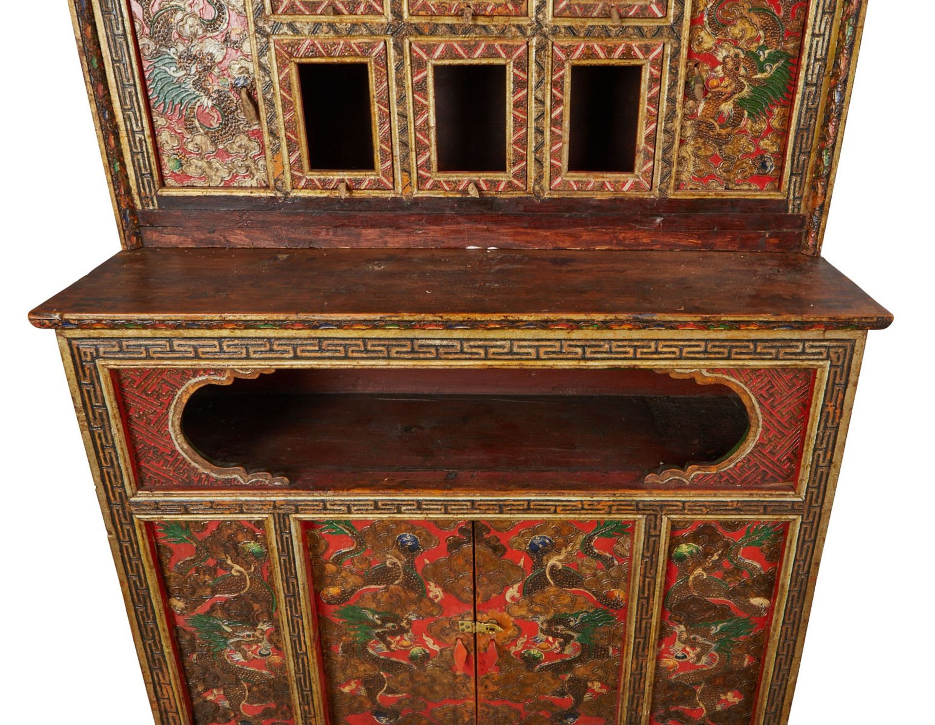 Tibetan Polychrome Reliquary Cabinet - Bild 7 aus 13