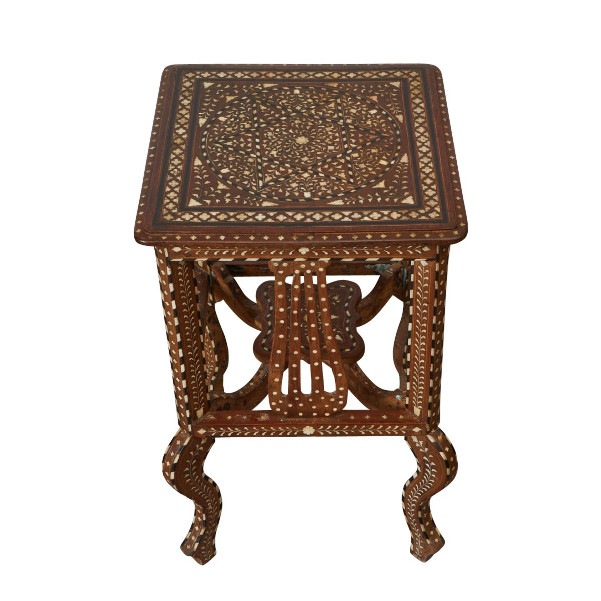 Syrian Mother of Pearl Inlaid Side Table - Bild 5 aus 7