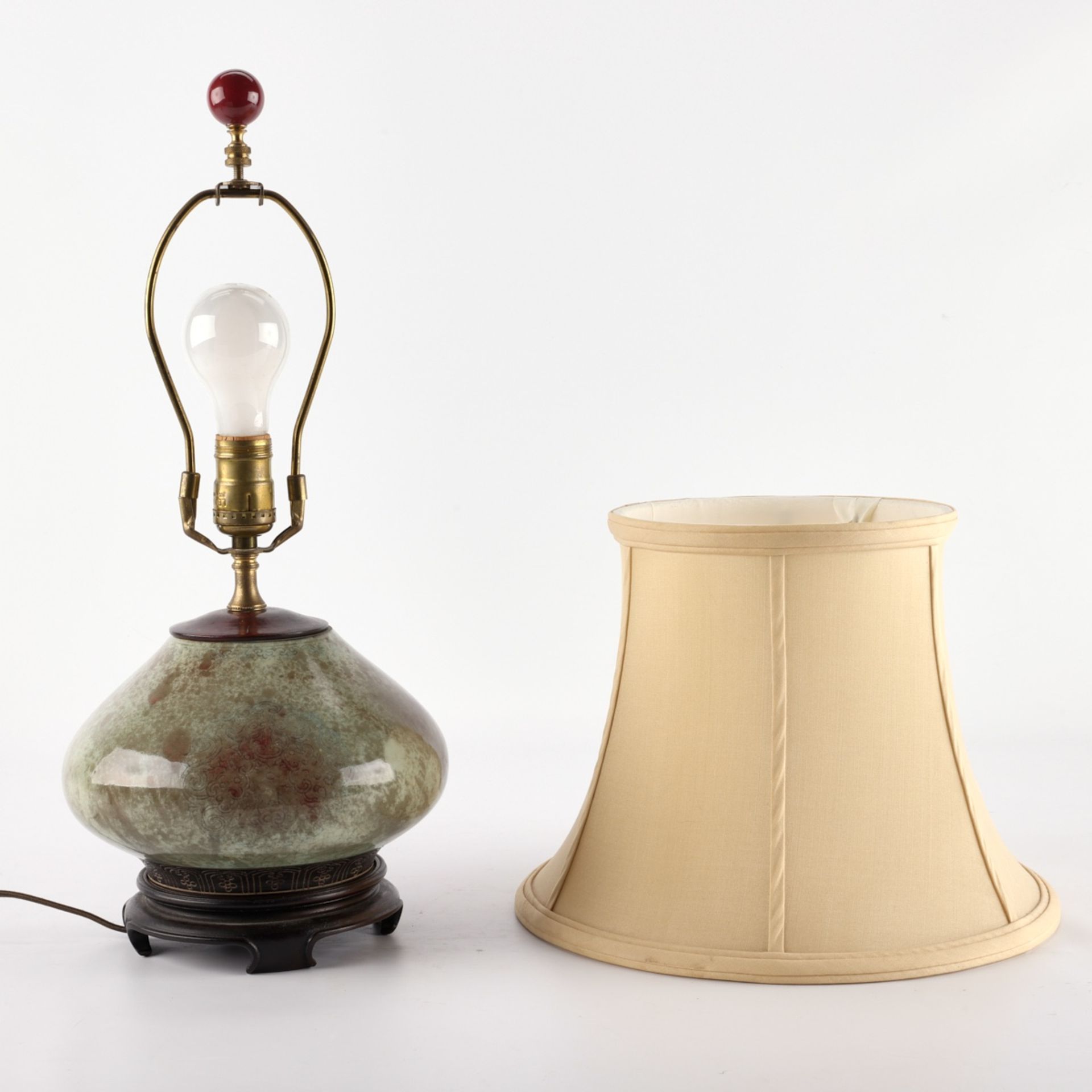 Chinese Guangxu Peach Bloom Vase as Lamp - Image 5 of 8