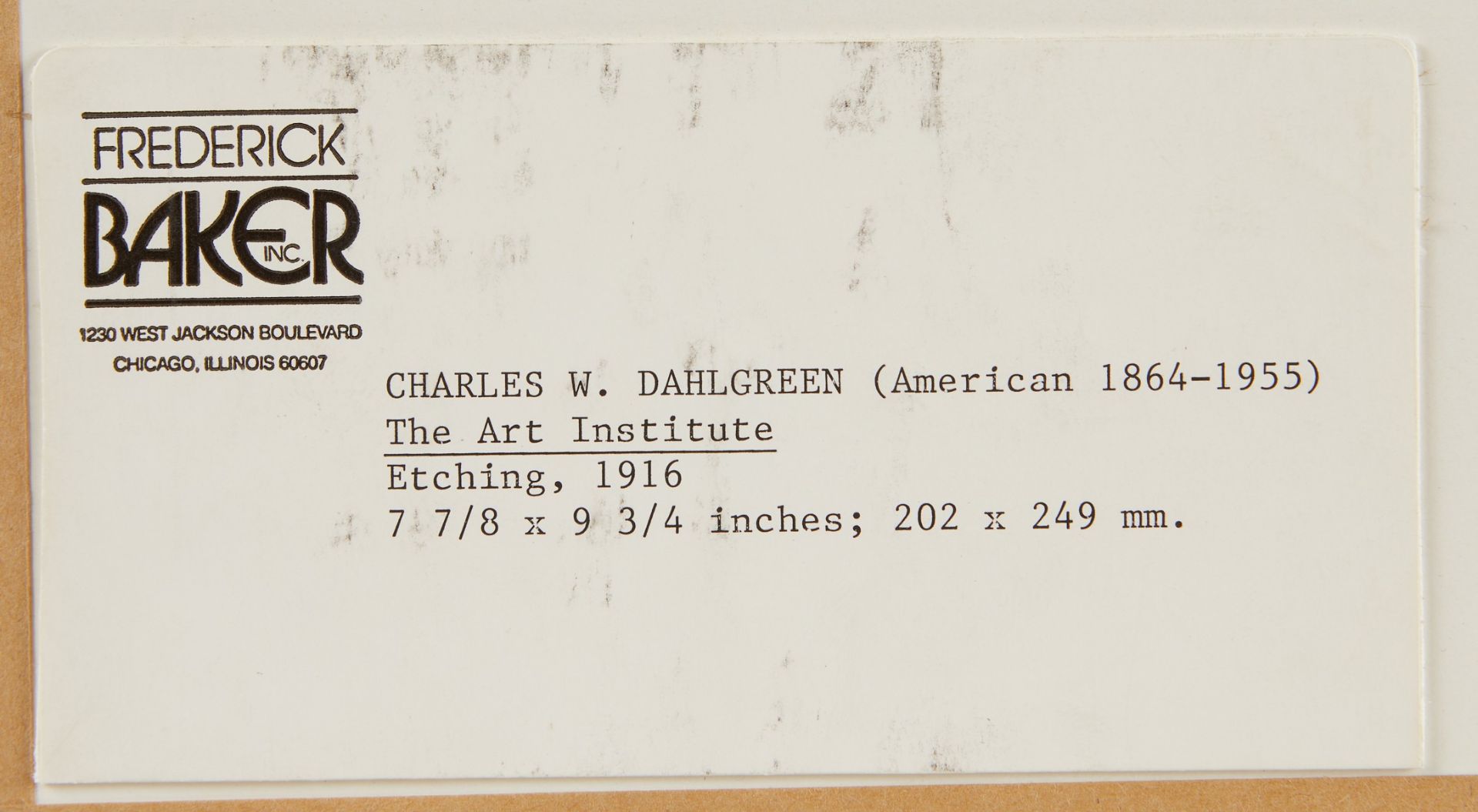 Charles W. Dahlgreen "The Art Institute" Etching - Bild 5 aus 5