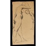 Paul Cadmus Female Nude Figures Pen on Paper