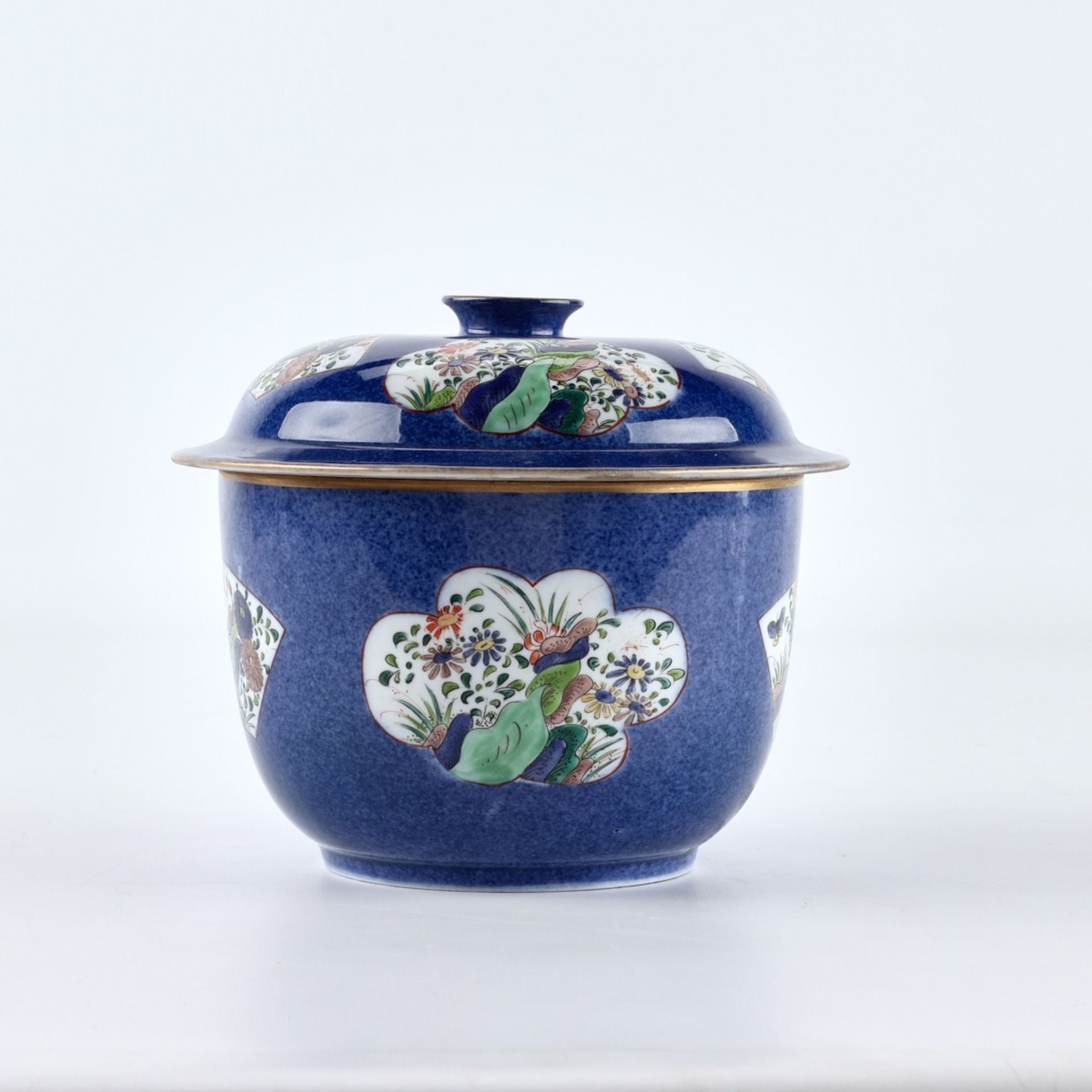 Chinese Powder Blue Lidded Porcelain Bowl - Image 5 of 8