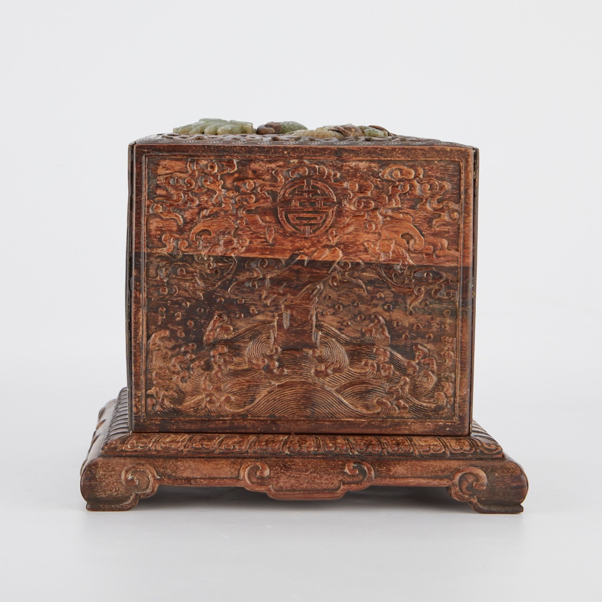 Chinese Seal Chest w/ Inlaid Jade Dragon - Image 6 of 10