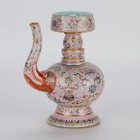 Early Chinese Famille Rose Tibetan-Style Ewer