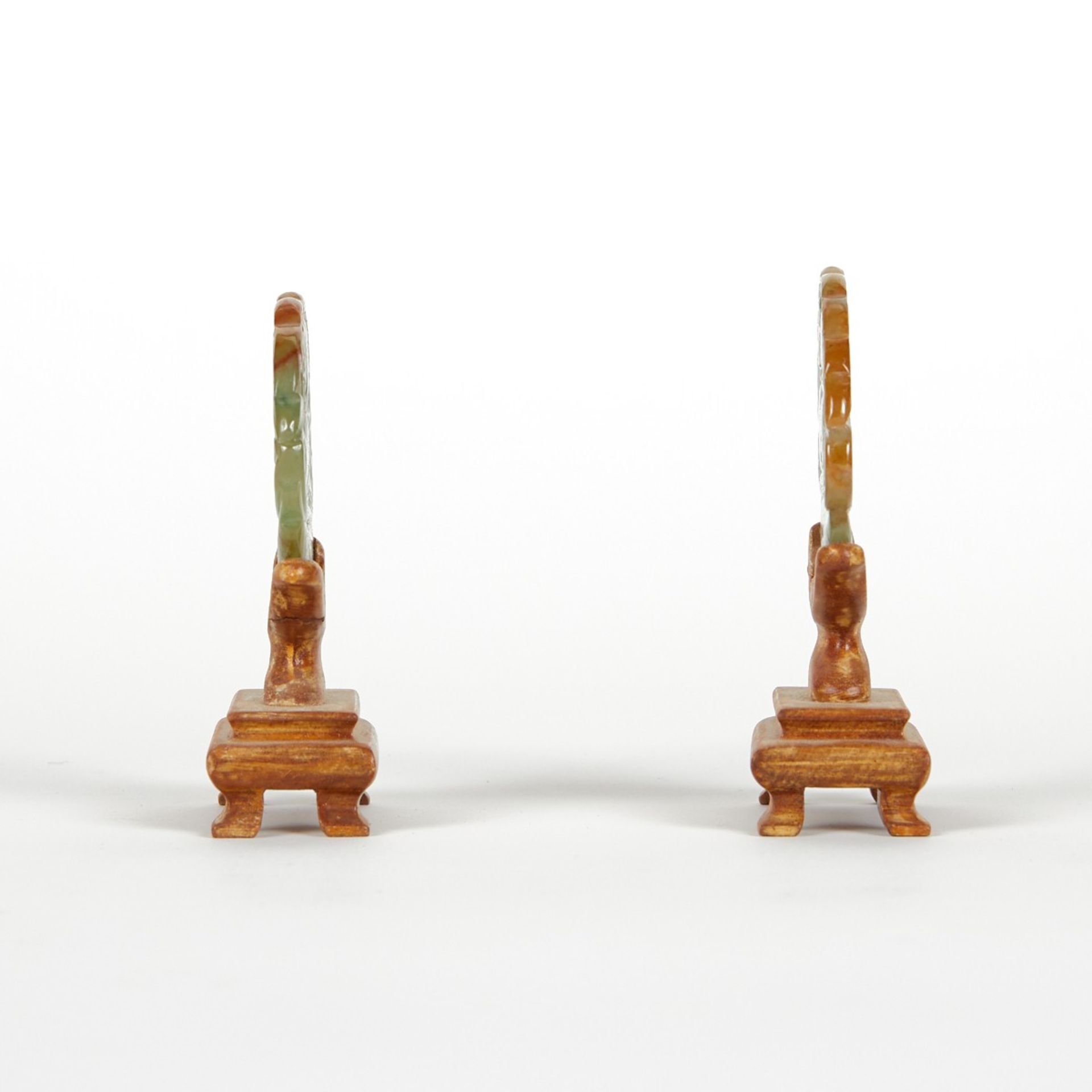 Pair of Modern Chinese Jade Plaques on Stands - Image 3 of 8