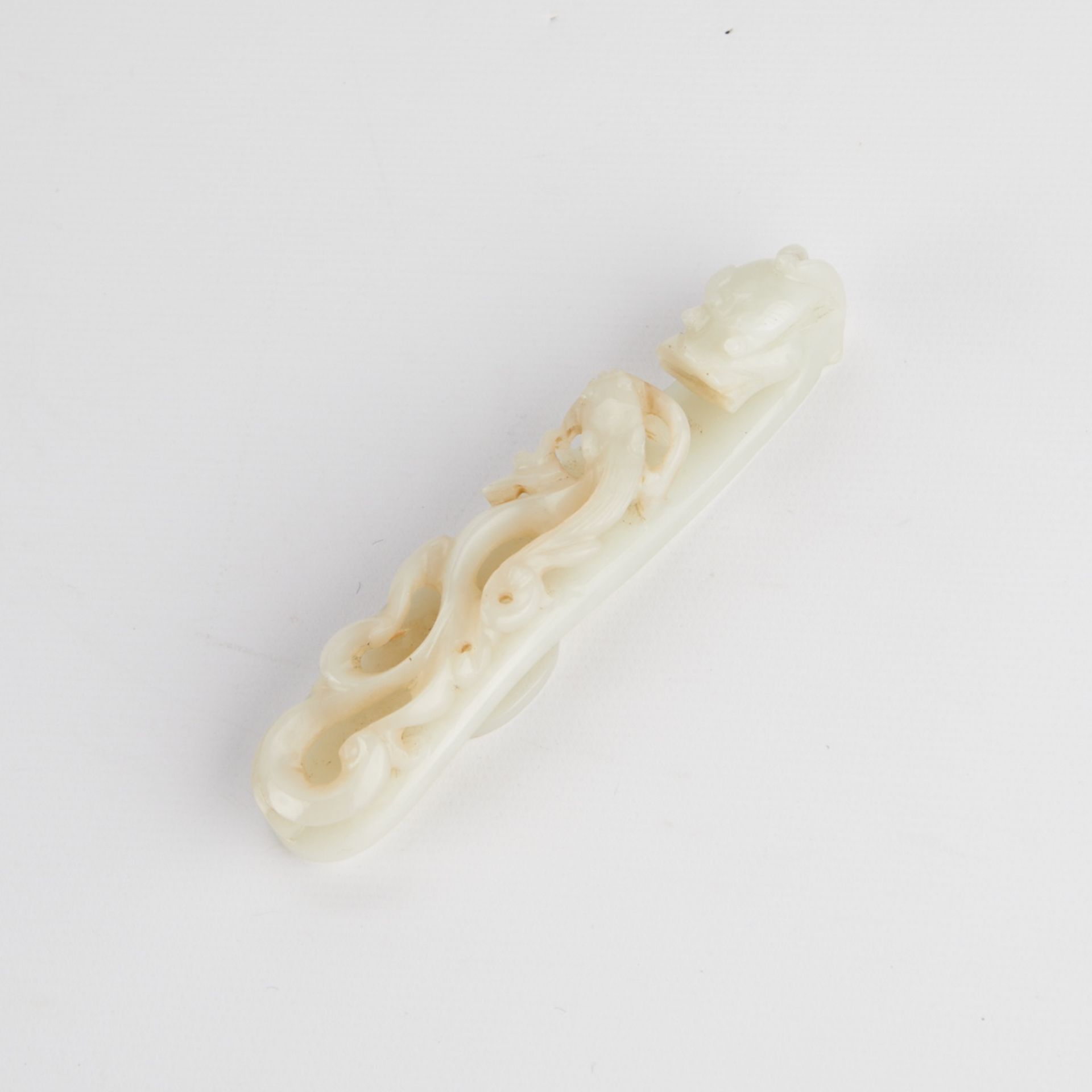 Chinese Jade Carved Dragon Belt Hook - Image 2 of 7