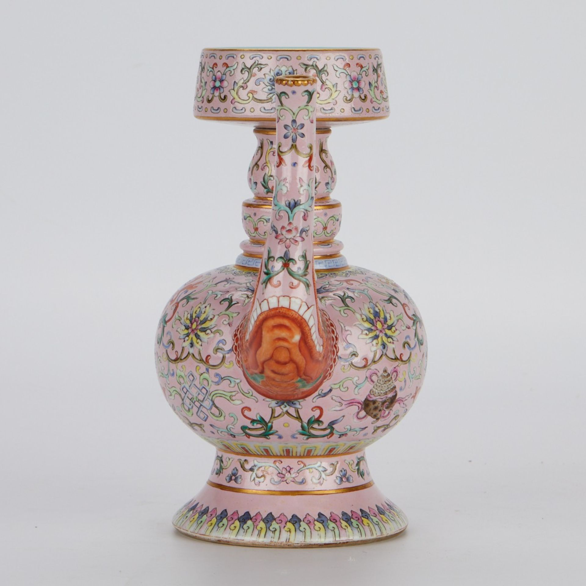 Early Chinese Famille Rose Tibetan-Style Ewer - Bild 3 aus 11
