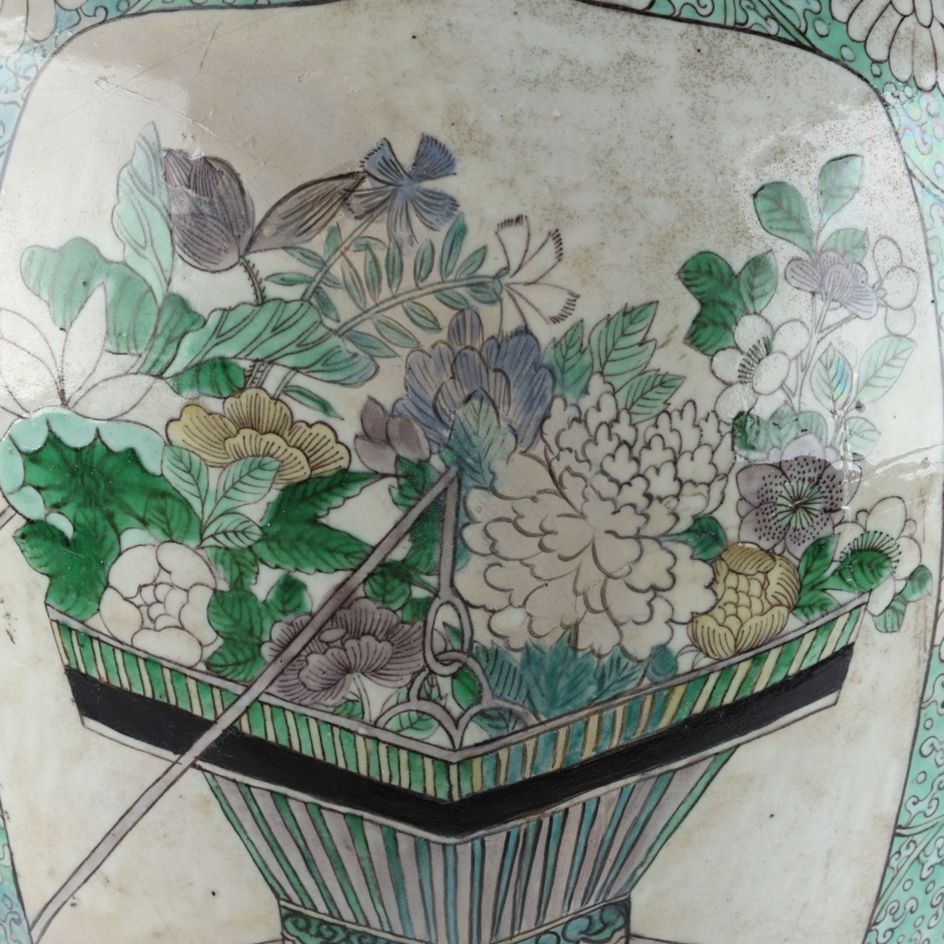 Chinese 19th c. Famille Verte Vase - Image 9 of 10