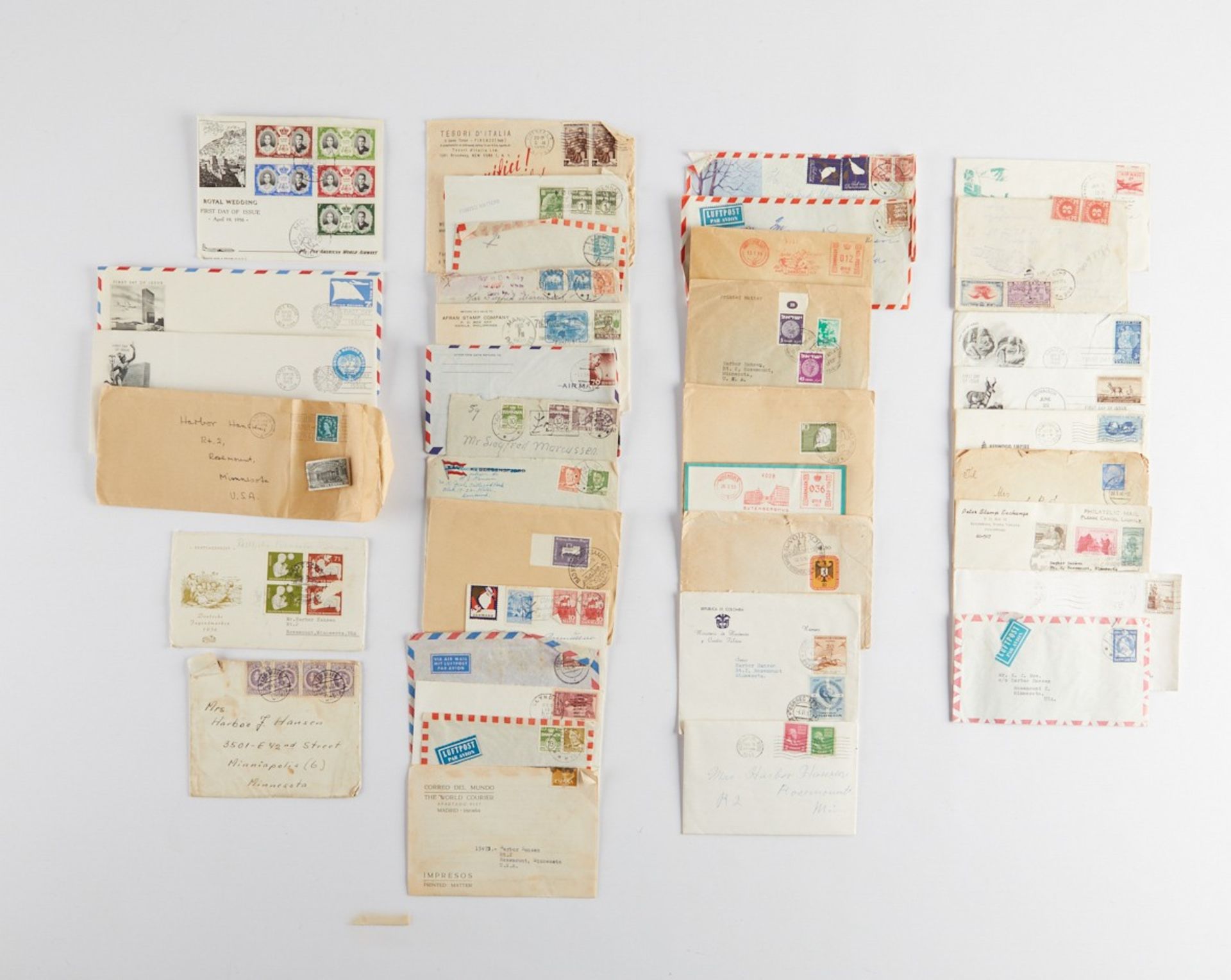 Large Group Postally Used Envelopes and Stamps - Bild 11 aus 20