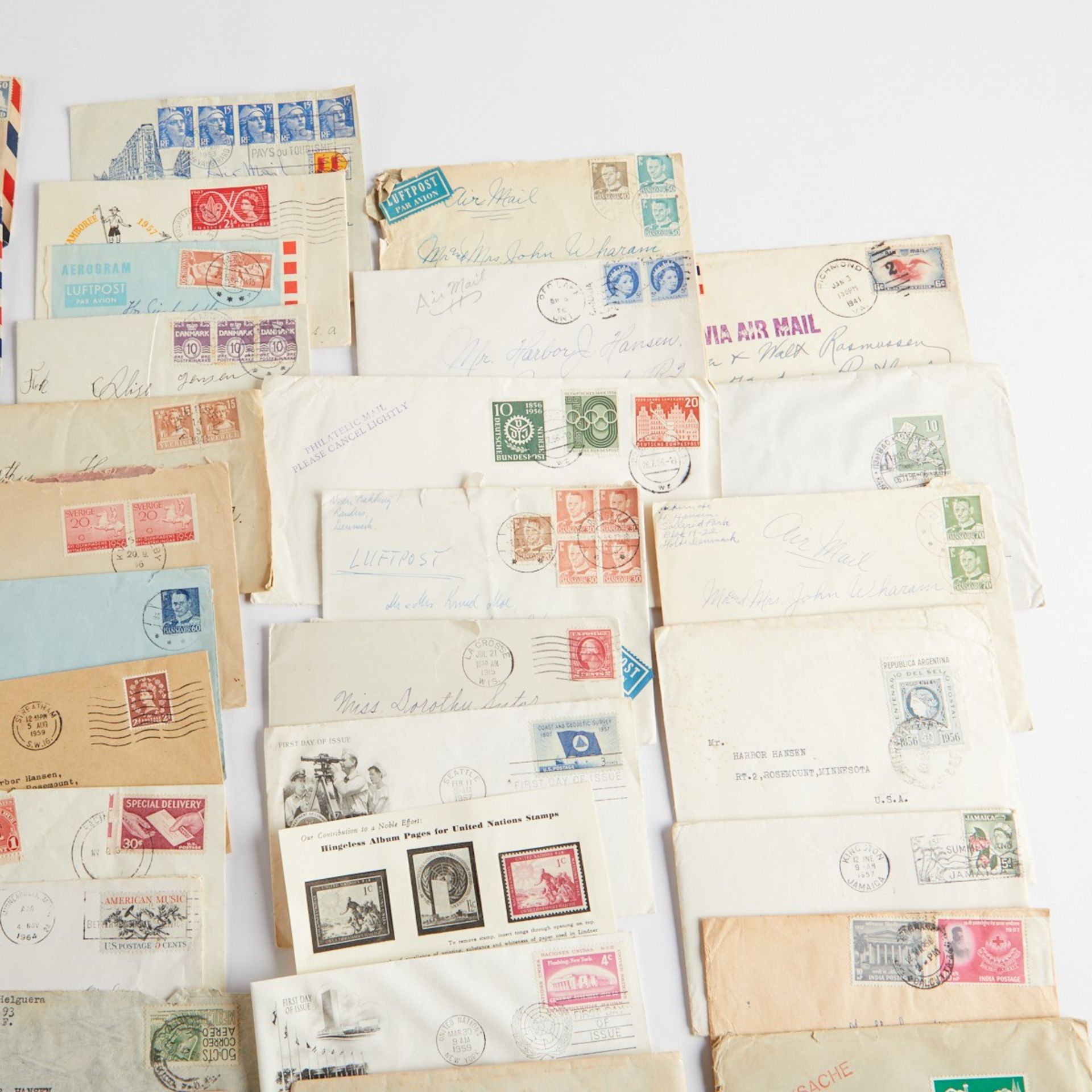 Large Group Postally Used Envelopes and Stamps - Bild 3 aus 20