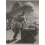 Grant Wood "Approaching Storm" Lithograph