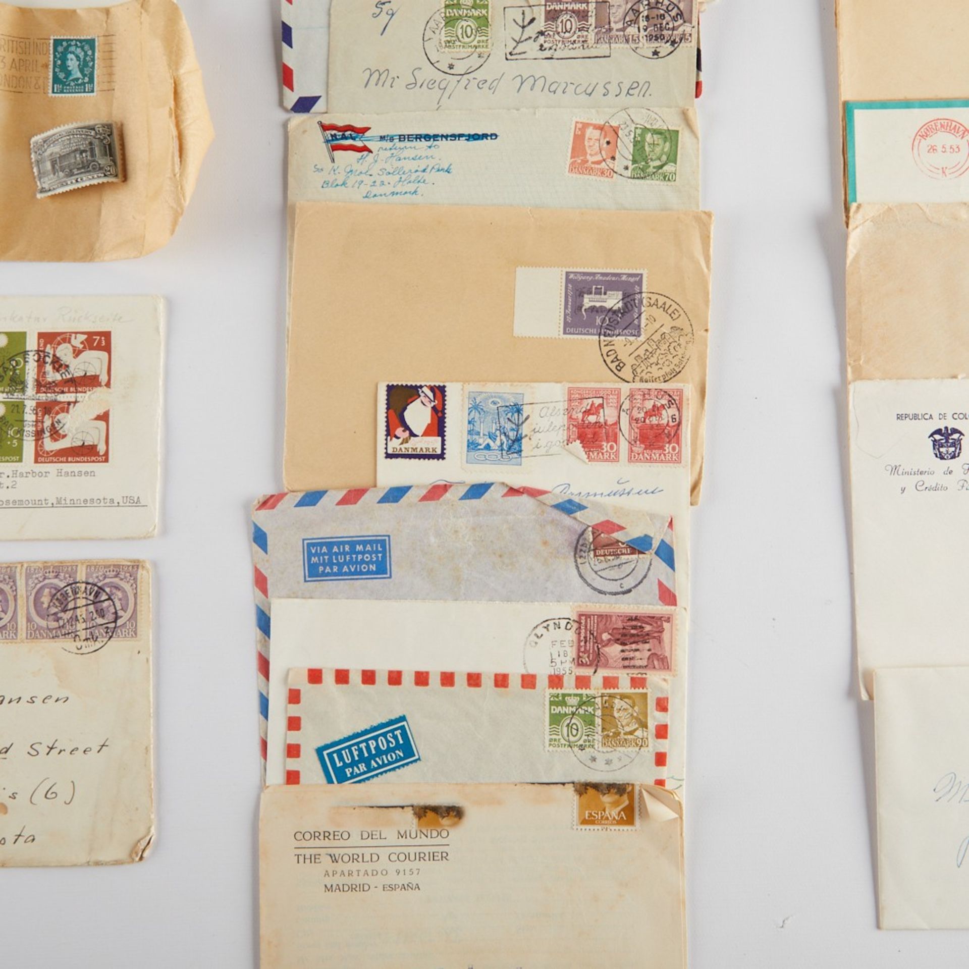 Large Group Postally Used Envelopes and Stamps - Bild 13 aus 20