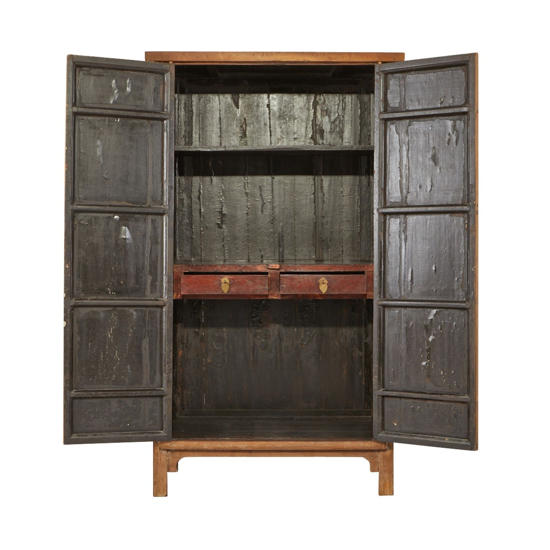 Antique Chinese Wood Cabinet or Wardrobe - Image 2 of 15