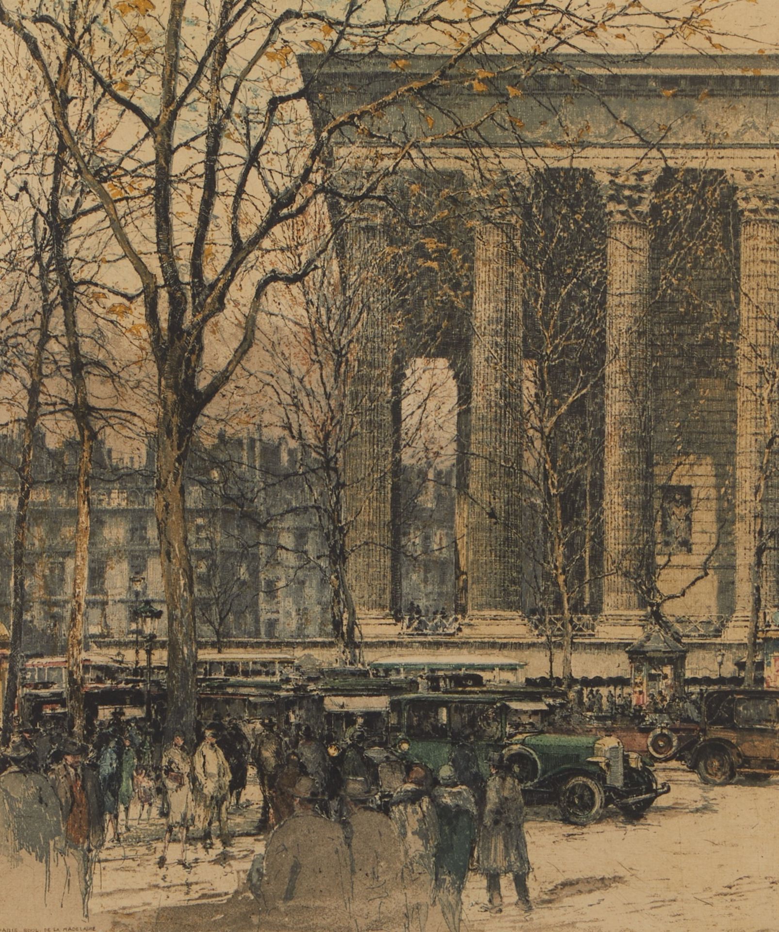 Luigi Kasimir "Paris Boul de la Madeleine" Etching