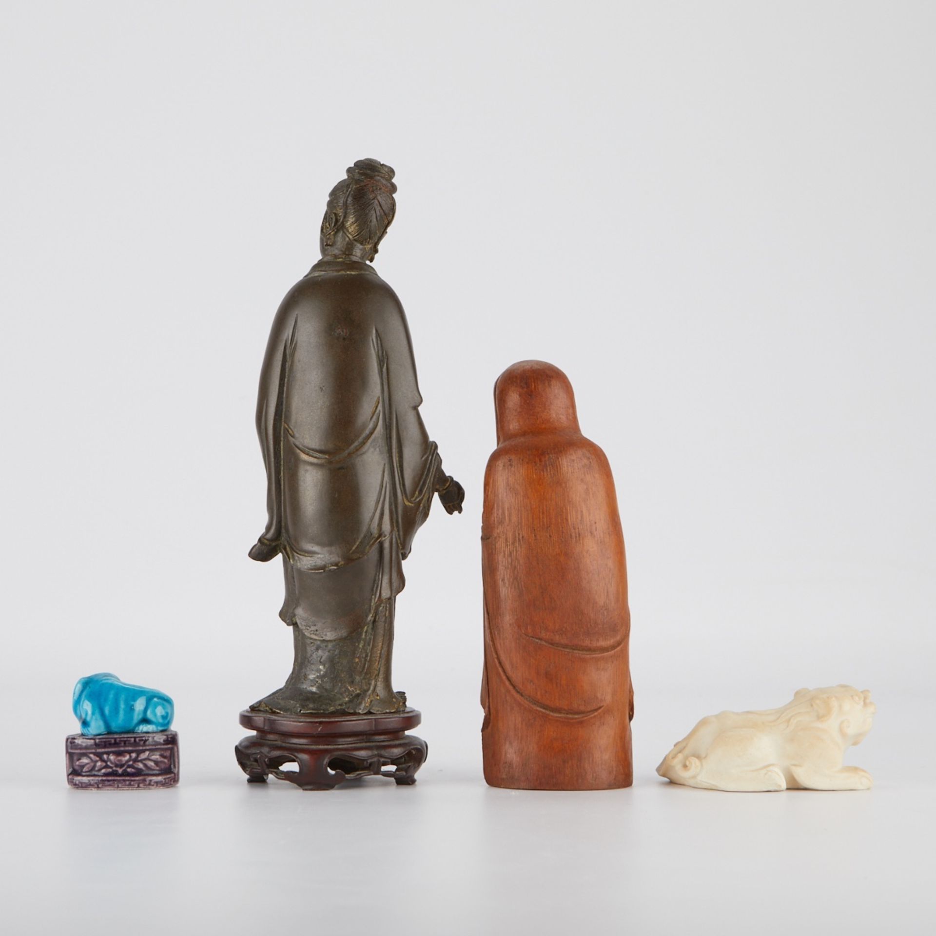 4 Chinese Items - Bronze, Porcelain, Bamboo, Jade - Bild 3 aus 12