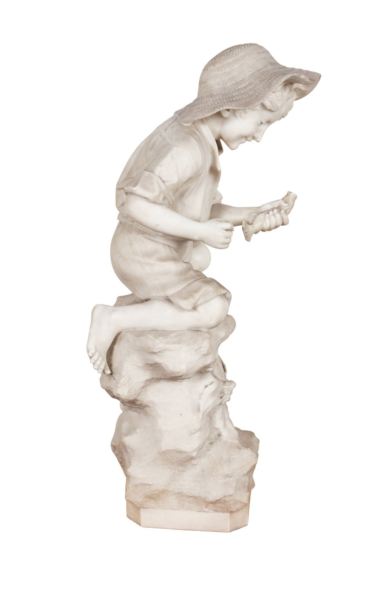 Pietro Bazzanti "Fisher Boy" Marble Sculpture - Bild 4 aus 11