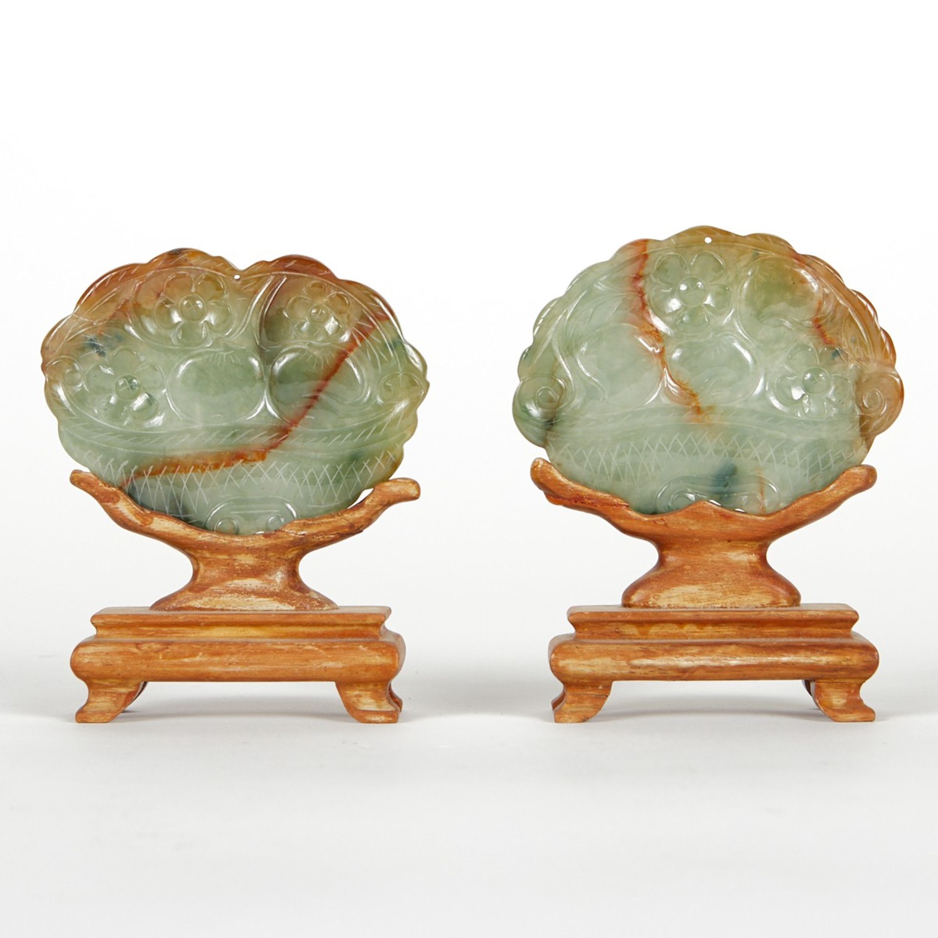 Pair of Modern Chinese Jade Plaques on Stands - Image 2 of 8