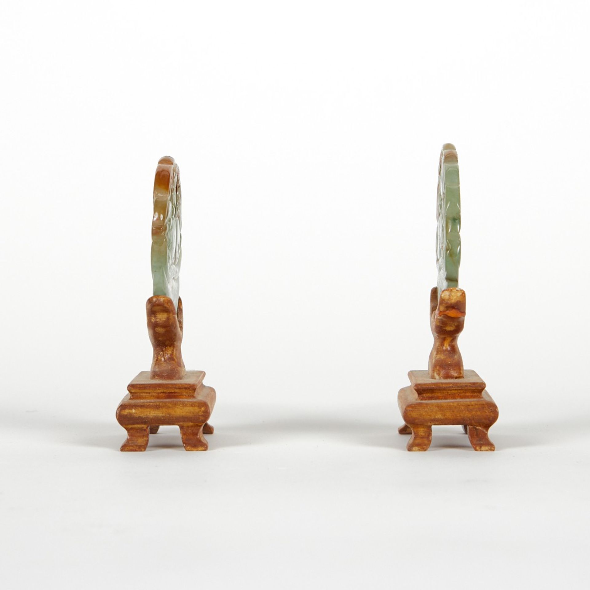Pair of Modern Chinese Jade Plaques on Stands - Image 4 of 8