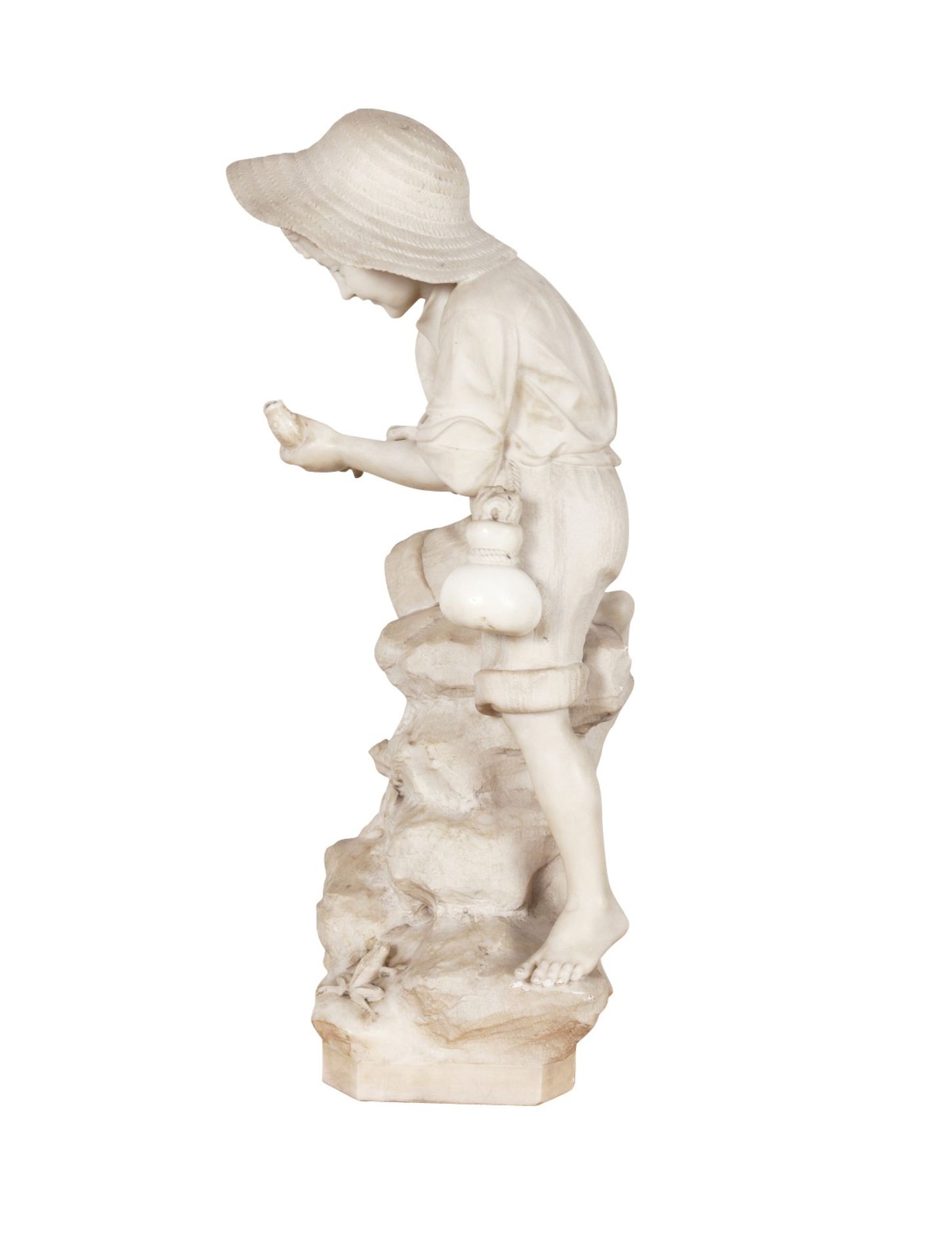 Pietro Bazzanti "Fisher Boy" Marble Sculpture - Bild 2 aus 11