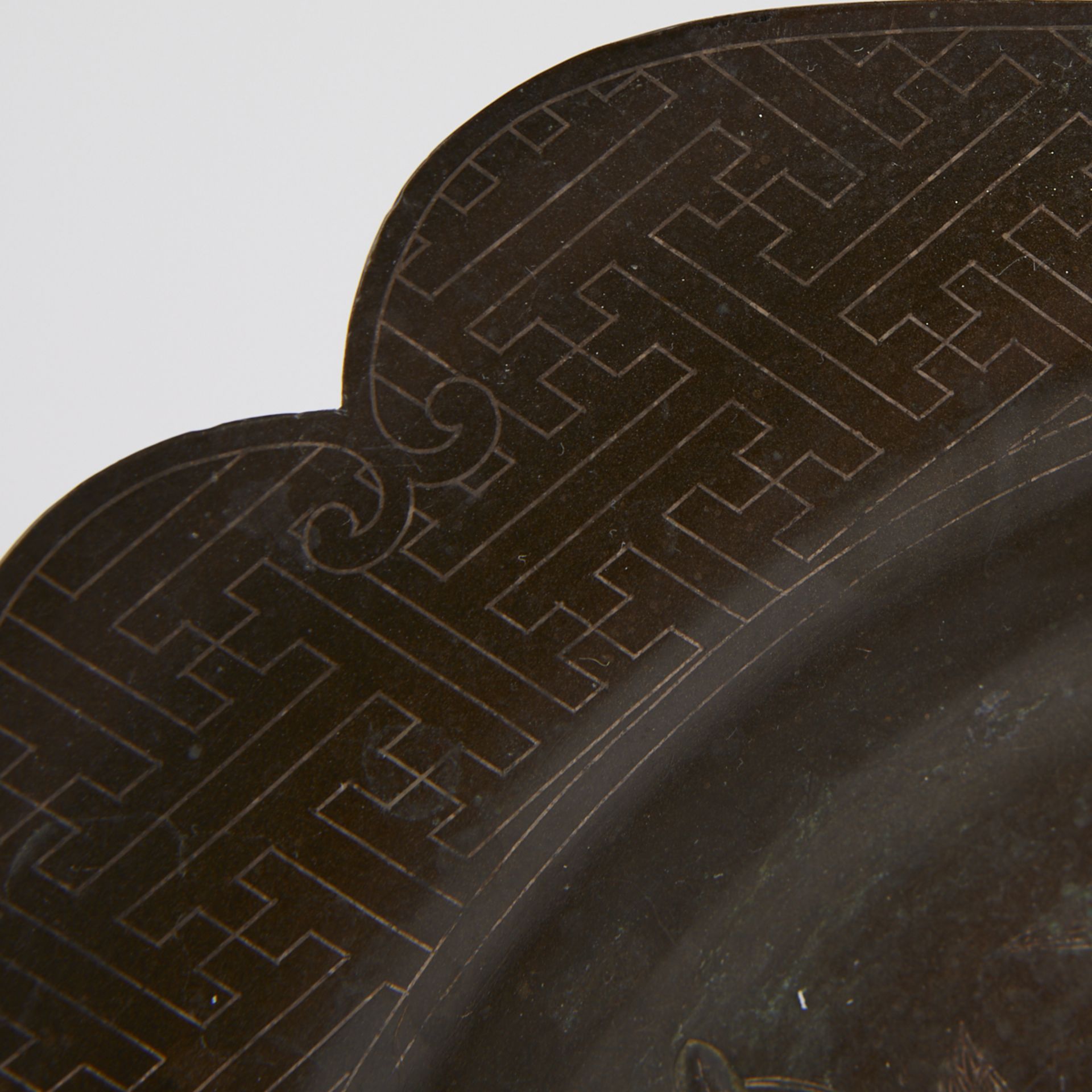 Pair of Chinese Bronze Gold & Silver Inlay Plates - Bild 8 aus 8