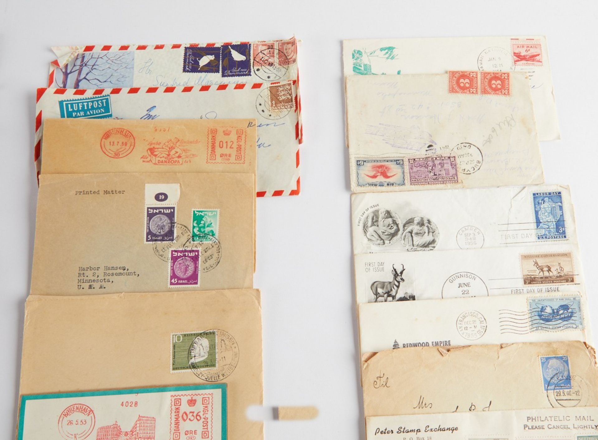 Large Group Postally Used Envelopes and Stamps - Bild 14 aus 20