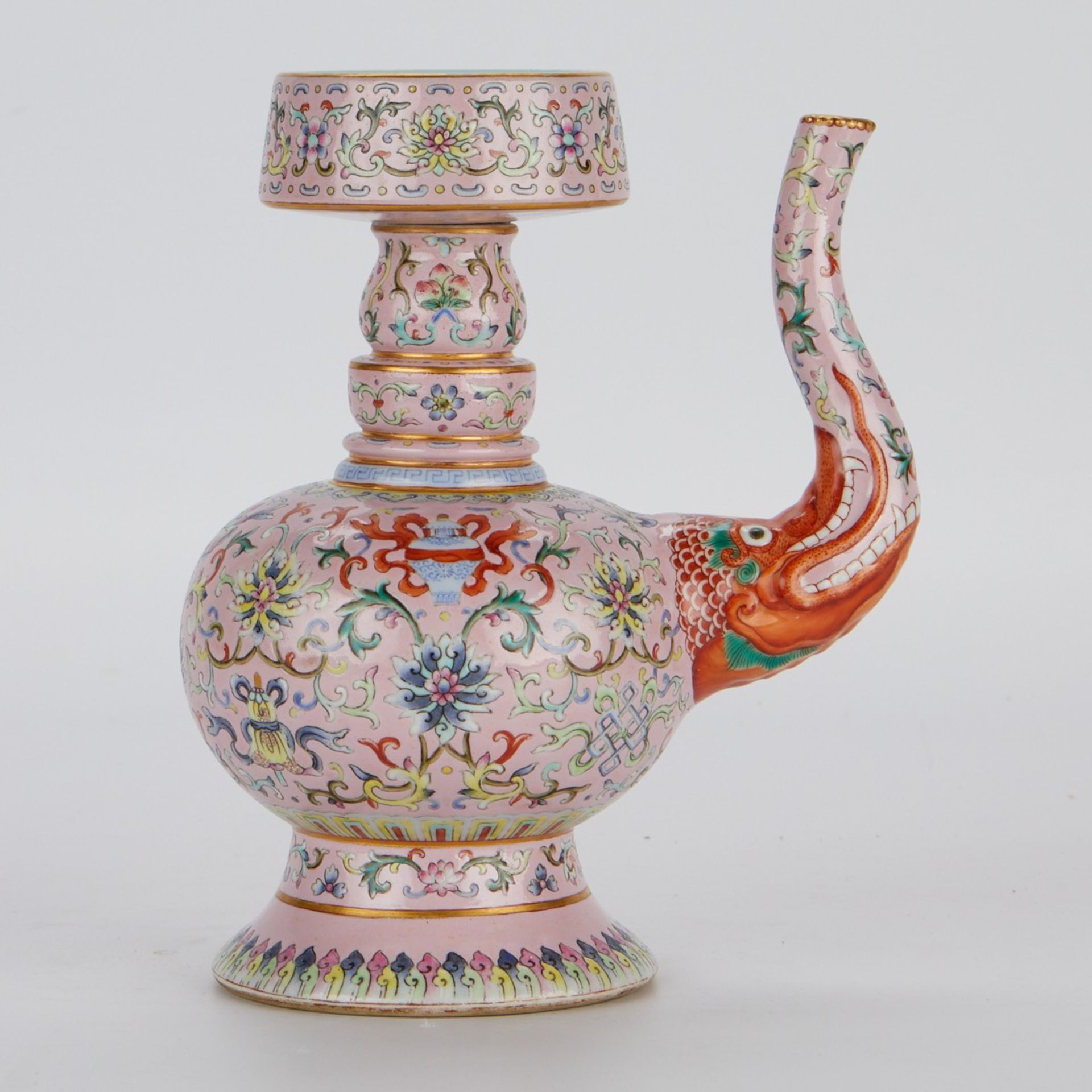 Early Chinese Famille Rose Tibetan-Style Ewer - Image 6 of 11