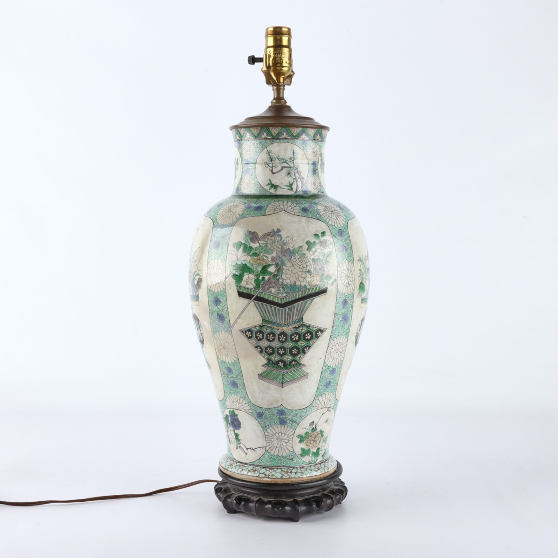 Chinese 19th c. Famille Verte Vase - Image 5 of 10