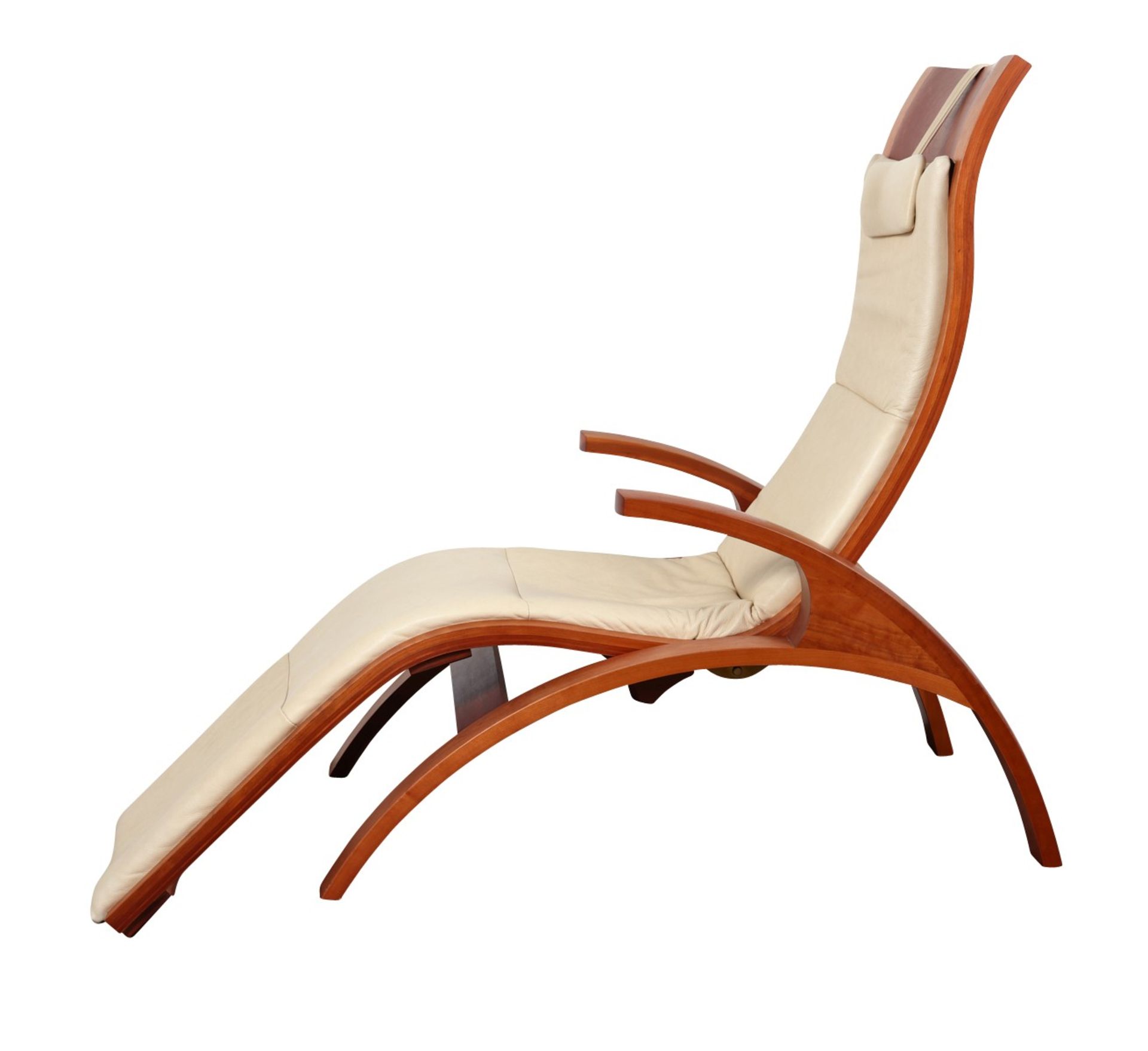 Thomas Moser White Leather Chaise - Image 4 of 8