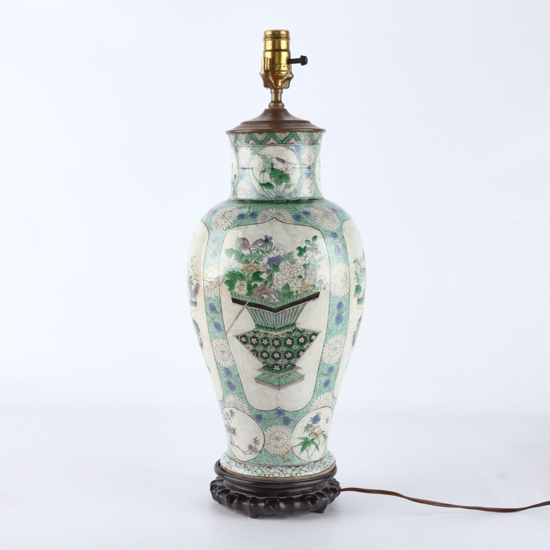 Chinese 19th c. Famille Verte Vase - Image 3 of 10