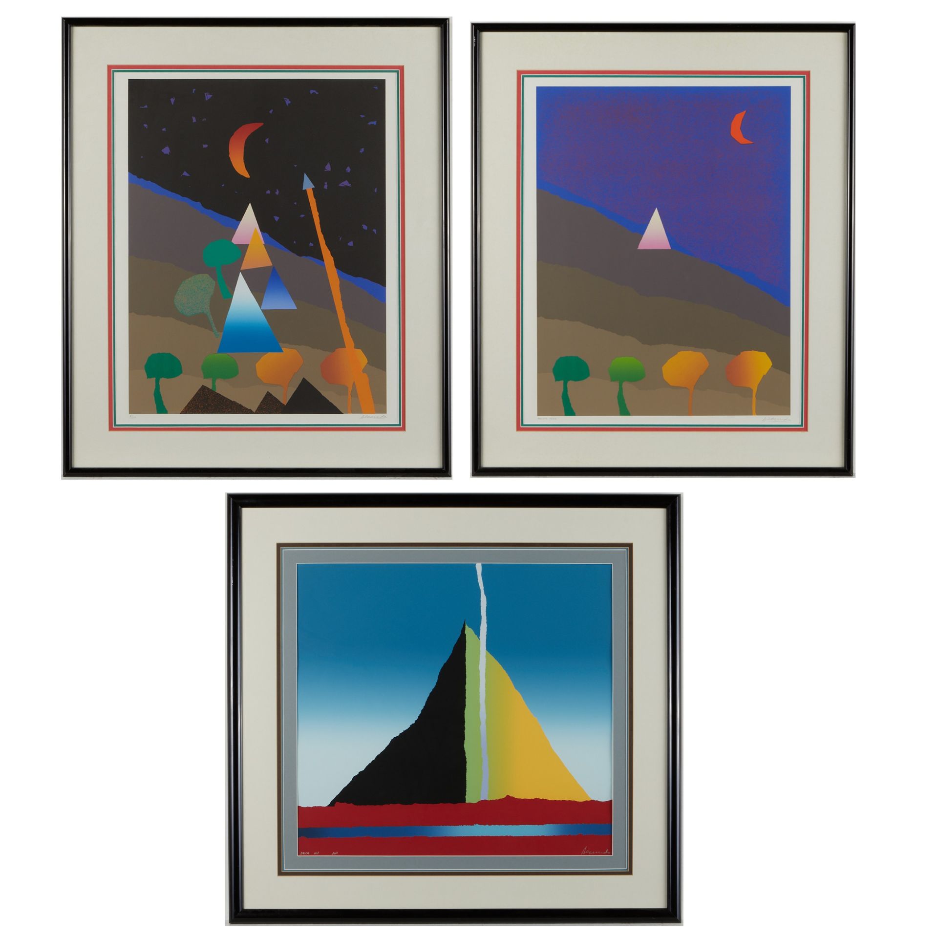 3 Arthur Secunda Pyramid Serigraphs