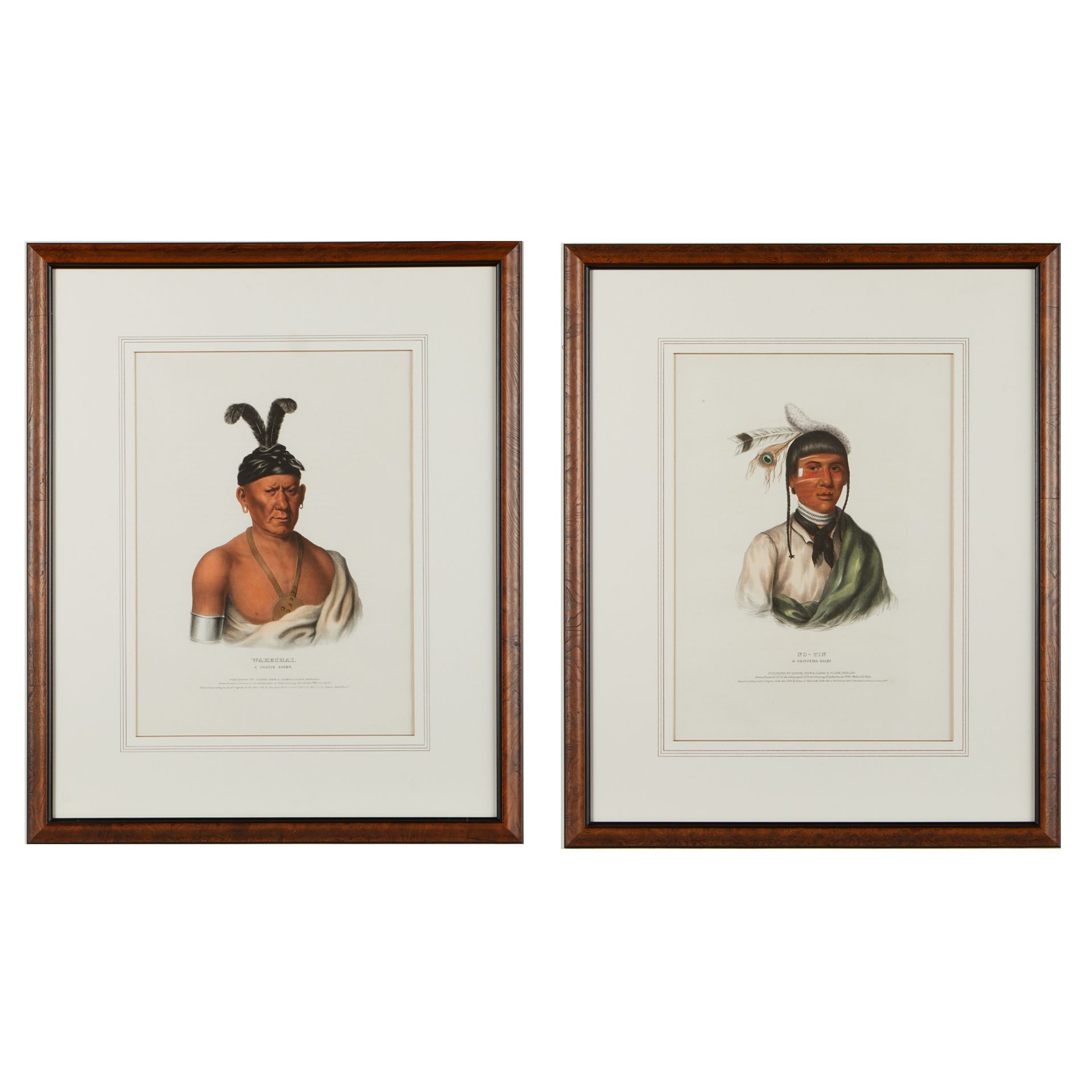 2 McKenney Hall Lithographs w/ Book Sheet